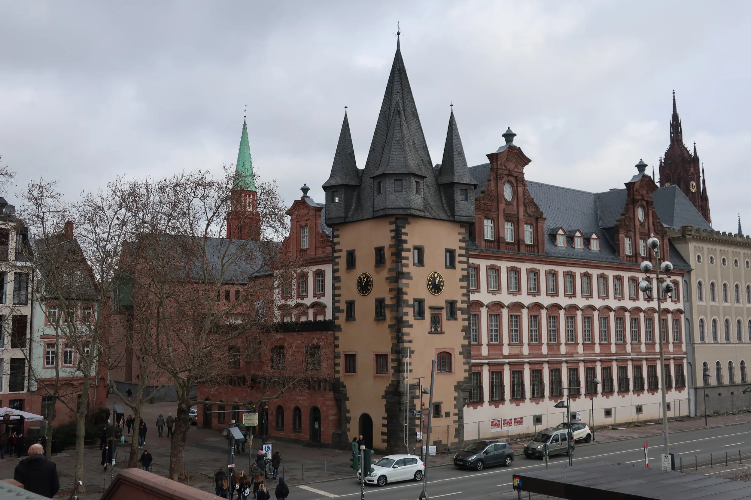  Frankfurt--Winter 2019-- Along the Main River--Downtown from the Eisner Steg (bridge) for pedestrians built 1868 