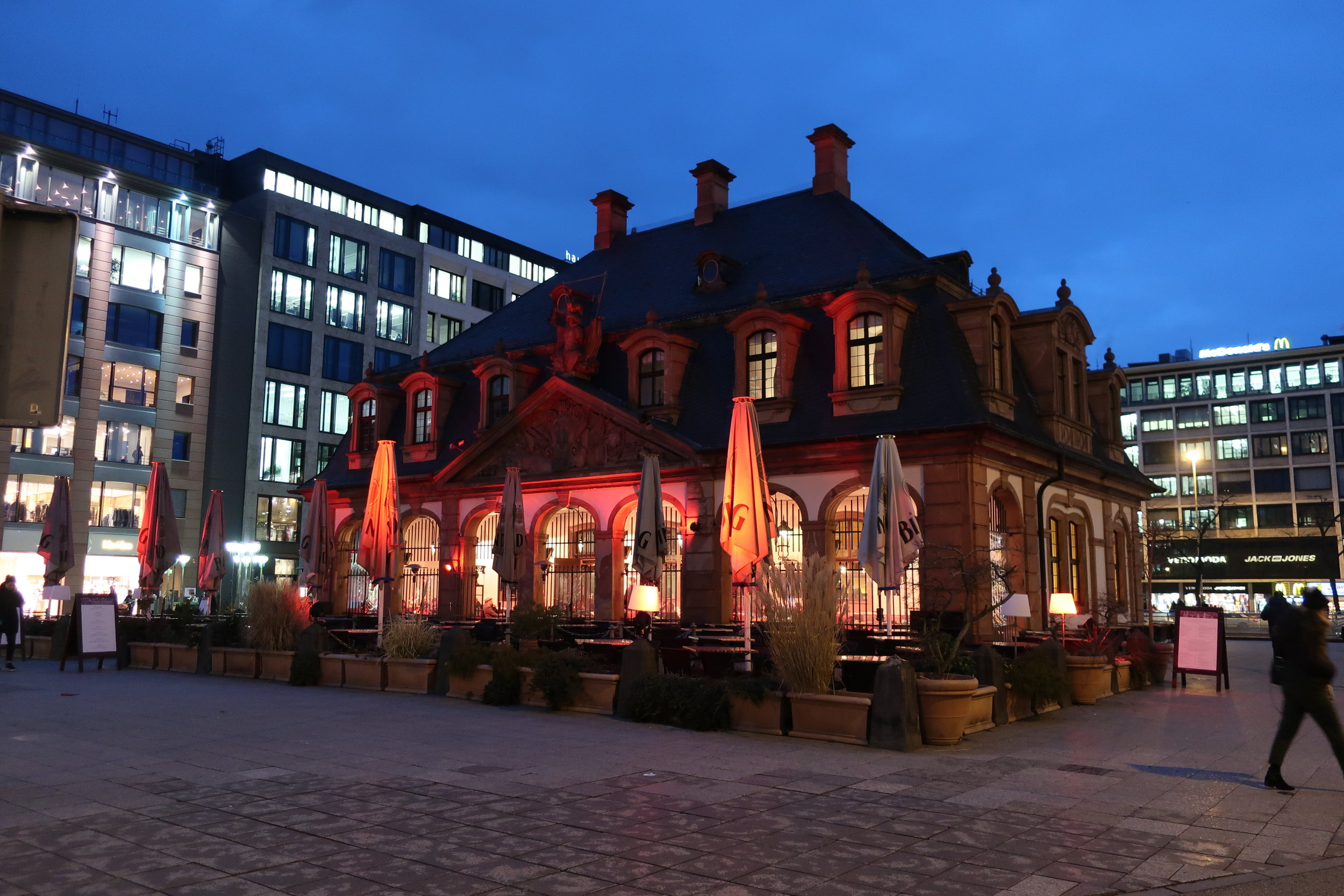  Frankfurt--Winter 2019--Innen Stadt, Hauptwache Plaza and pedestrian street--Main shopping area and Goethe's birthplace--Original guard headquarters 