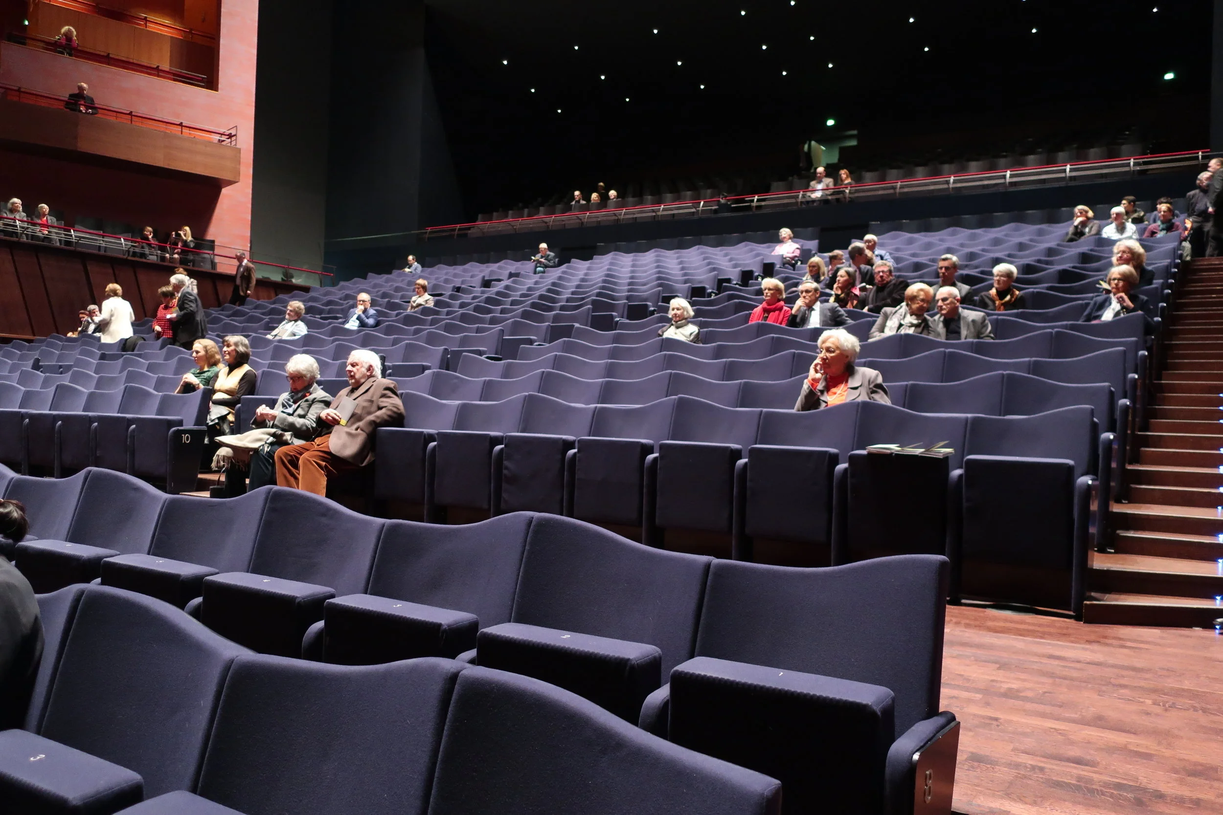  Luxembourg--Winter 2019--The Philharmonie where we saw Balthasar-Neuman Enemble, Thomas Hengelbrock, directing (really outstanding), Main Concert Hall, Carrol Kindel in our seats 