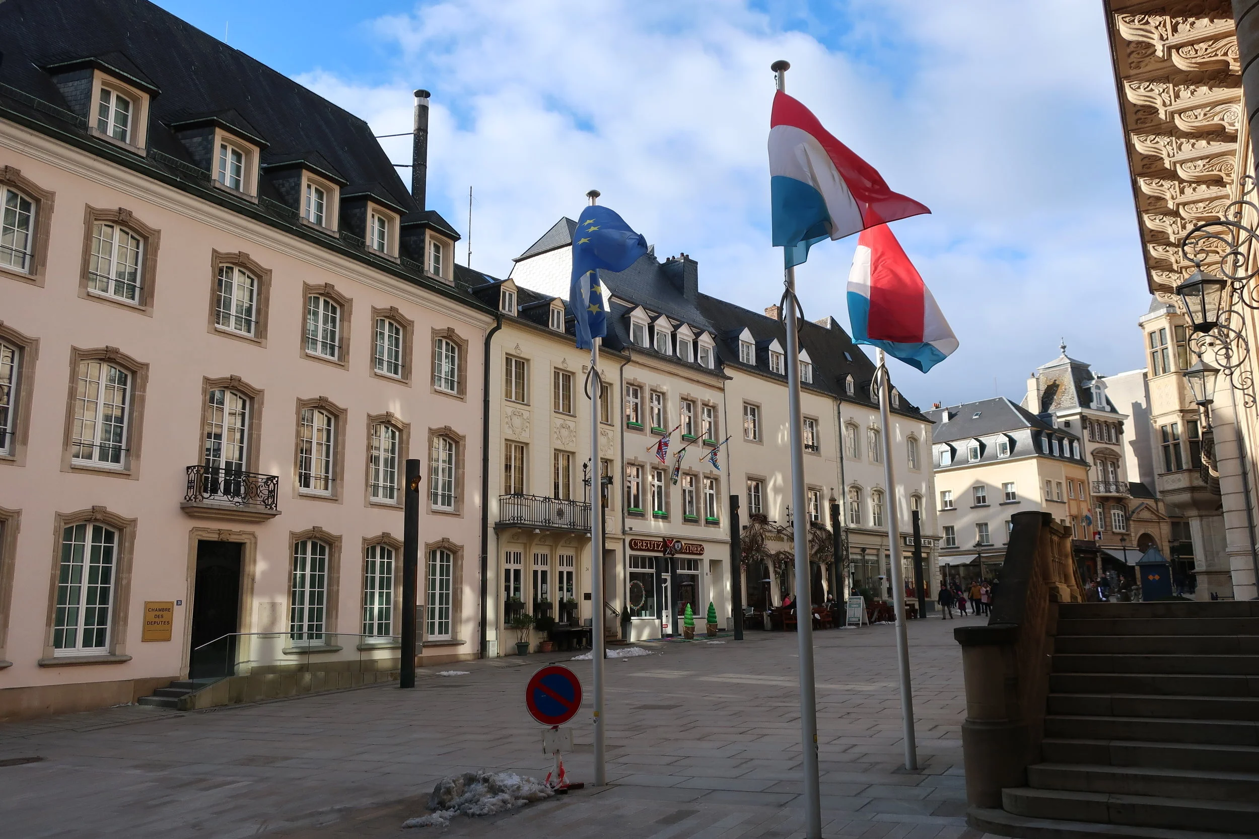 Luxembourg--Winter 2019--The Plaza across from the Palace 