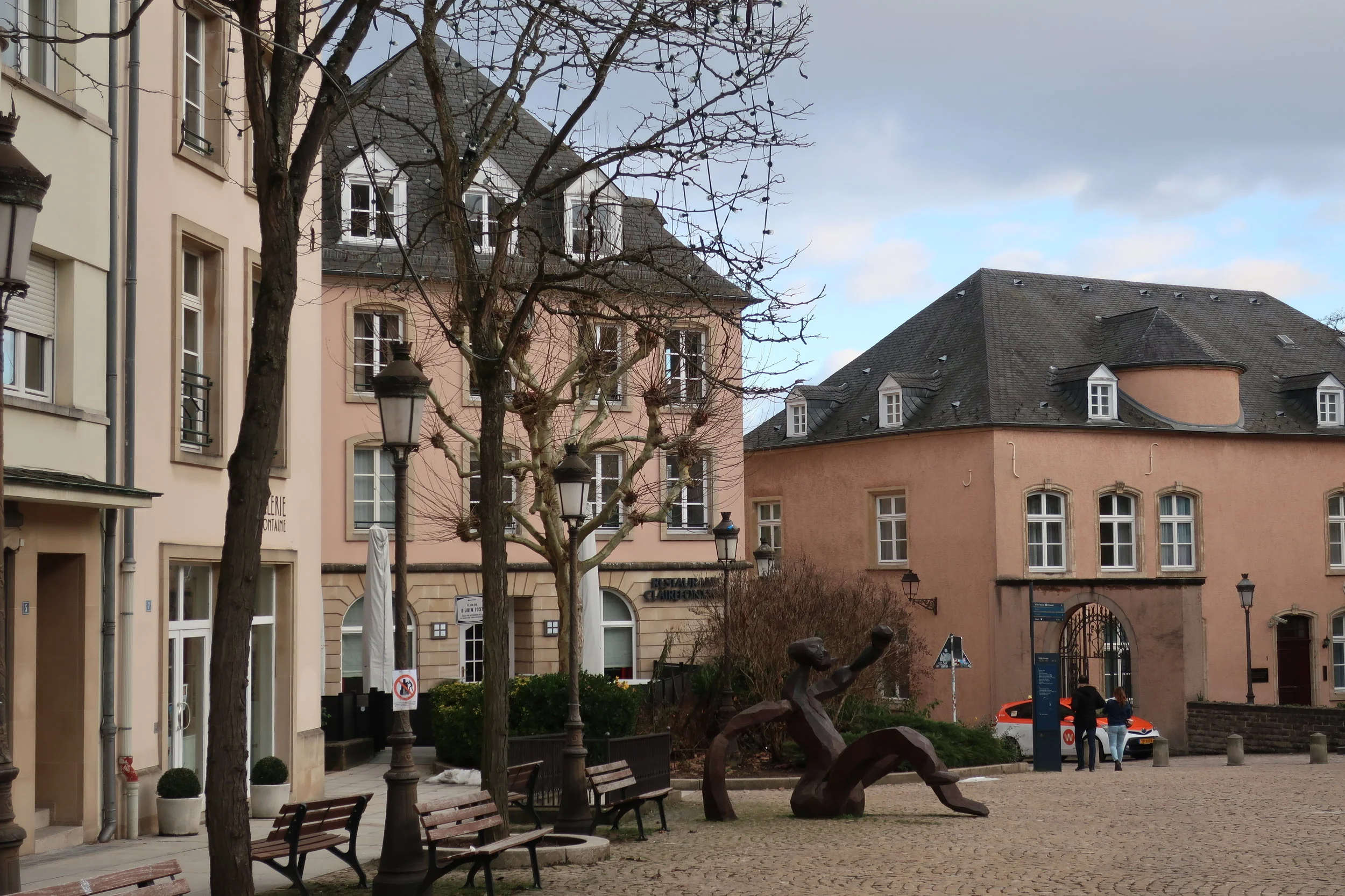  Luxembourg--Winter 2019--Plaza Clairefountaine (and our favorite restaurant of the same name) 
