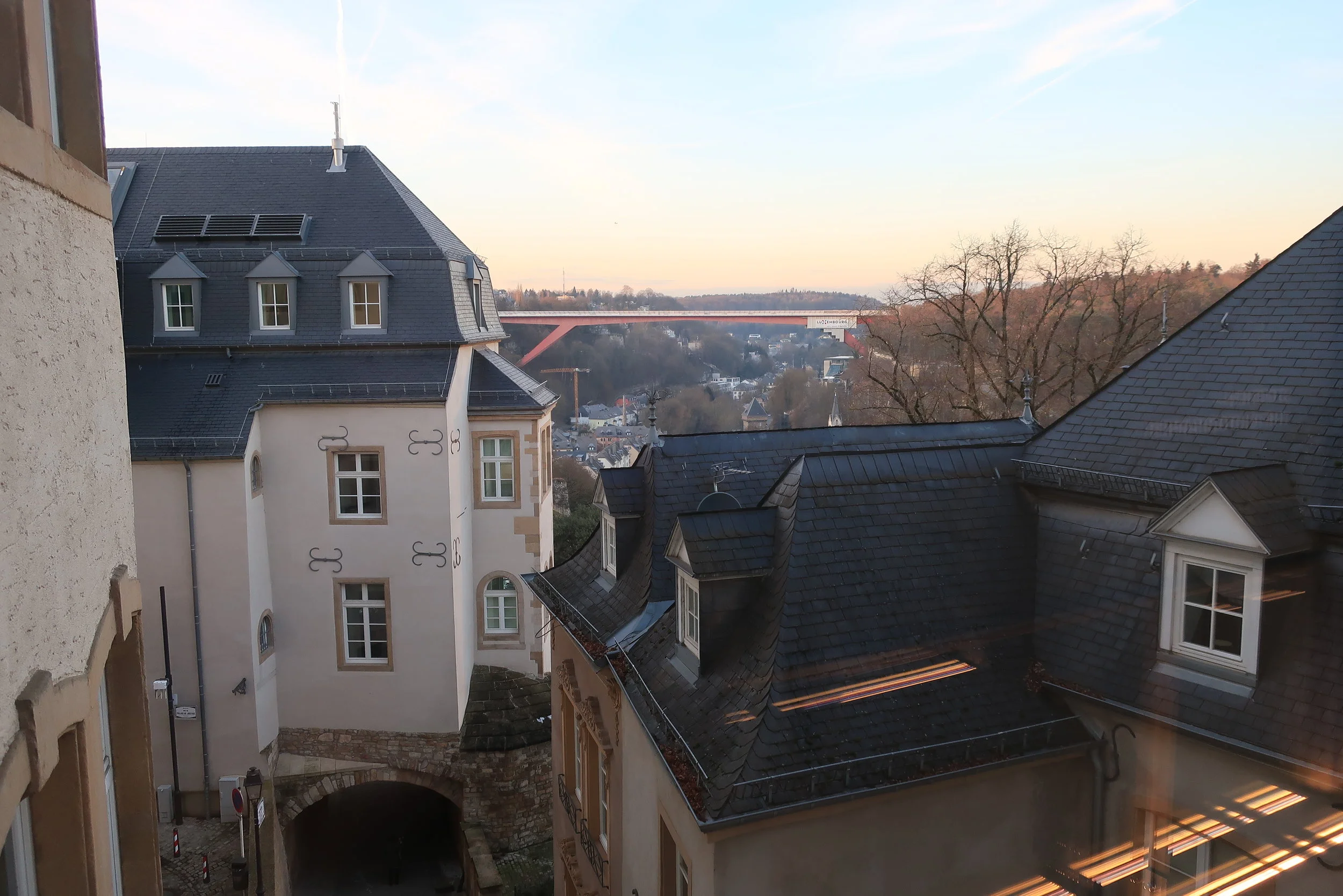 Luxembourg--Winter 2019--Pfaffenthal and G.D.Charlotte Bridge from center city 