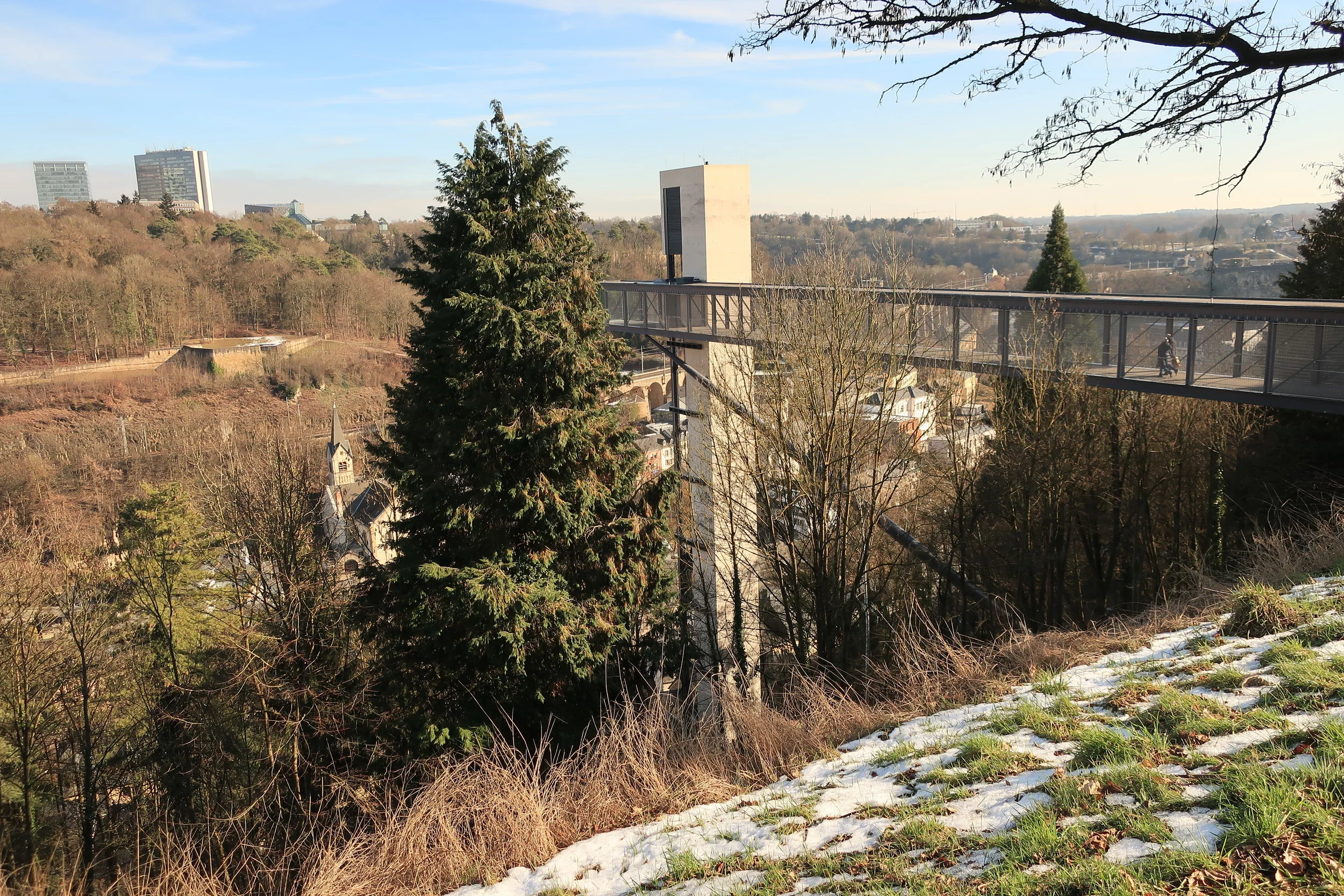  Luxembourg--Winter 2019--Elevator down to Pfaffenthal 