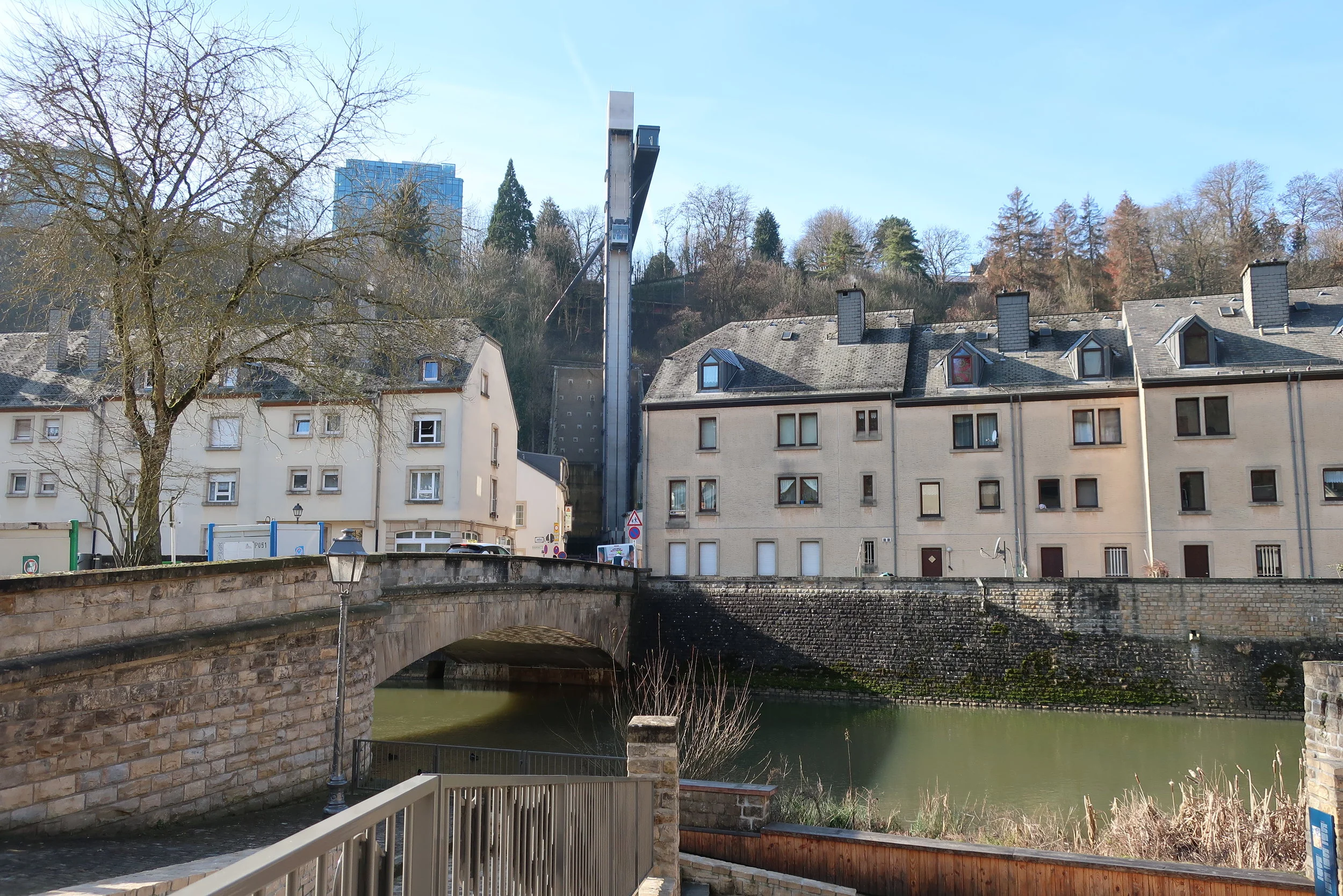  Luxembourg--Winter 2019--Elevator from Pfaffenthal 