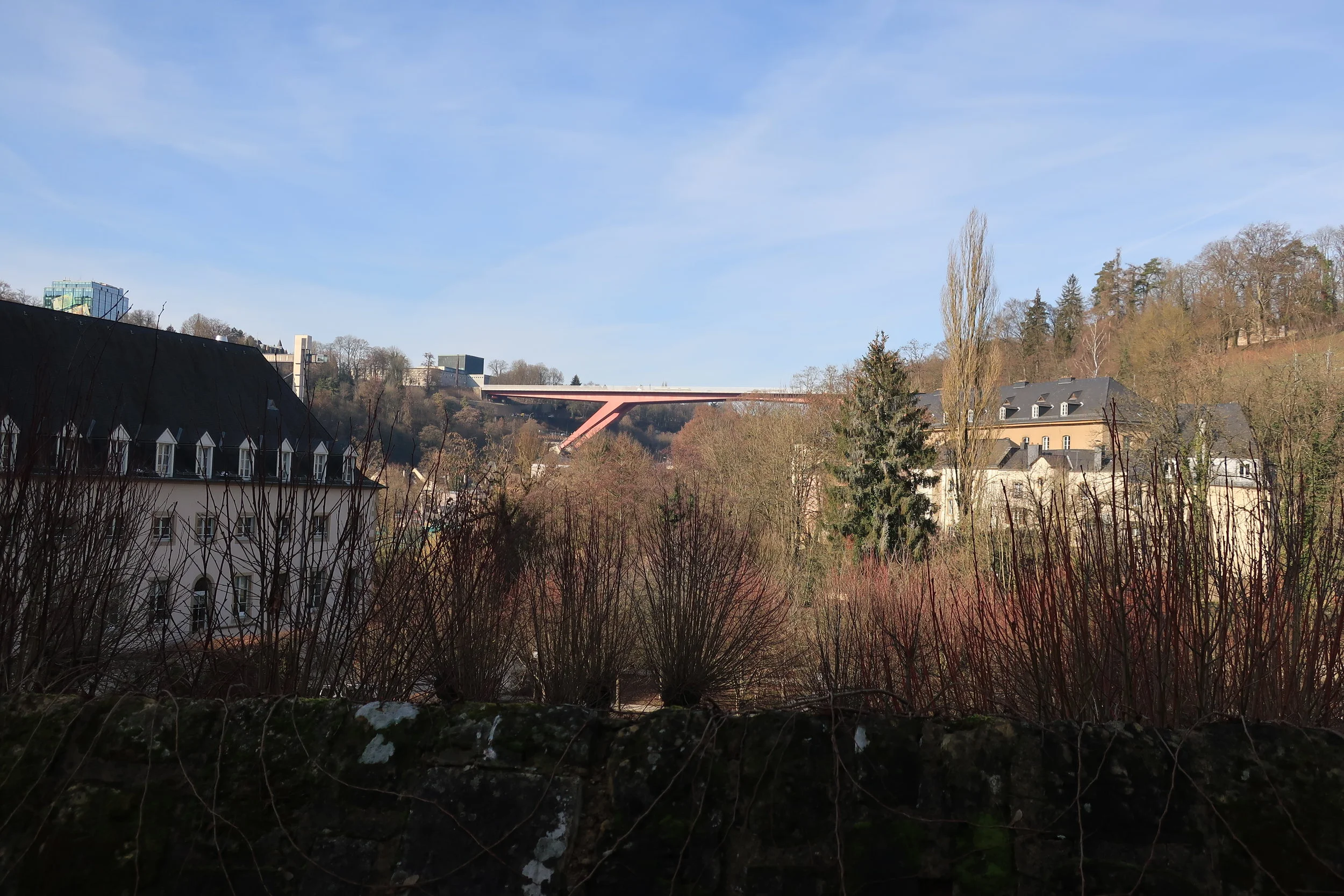  Luxembourg--Winter 2019--Pfaffenthal looking at G.D. Charlotte bridge 