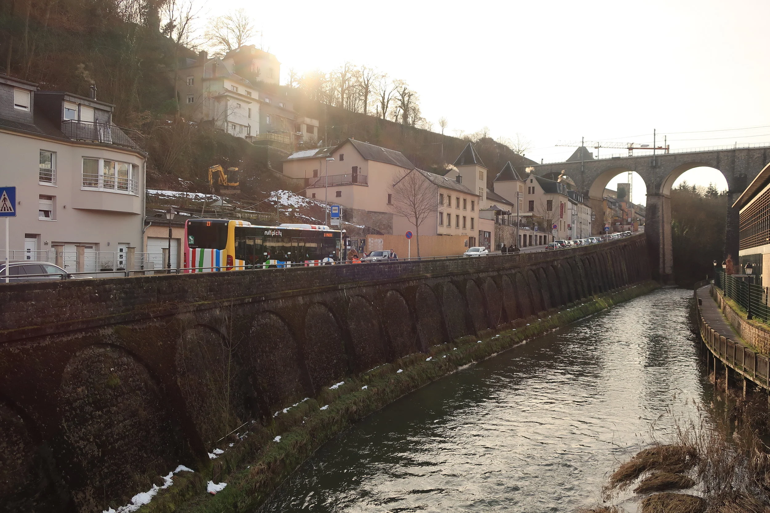  Luxembourg--Winter 2019--Clausen--Downtown area on the Alzette River 