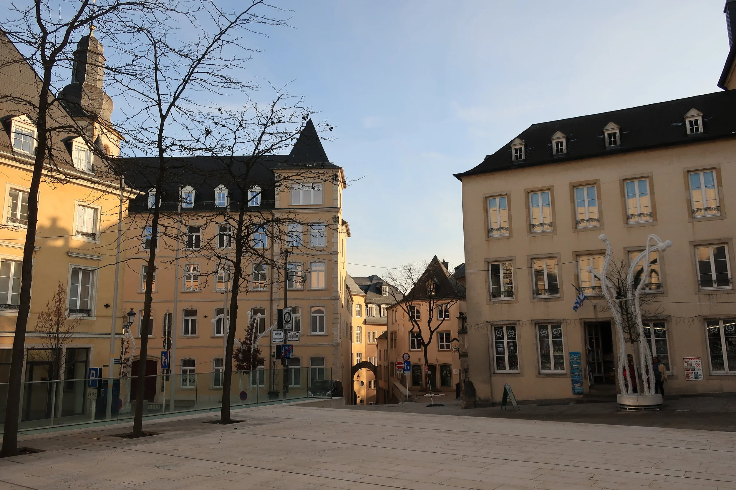  Luxembourg--Winter 2019--Center city plaza in front of Museum of History and Art 