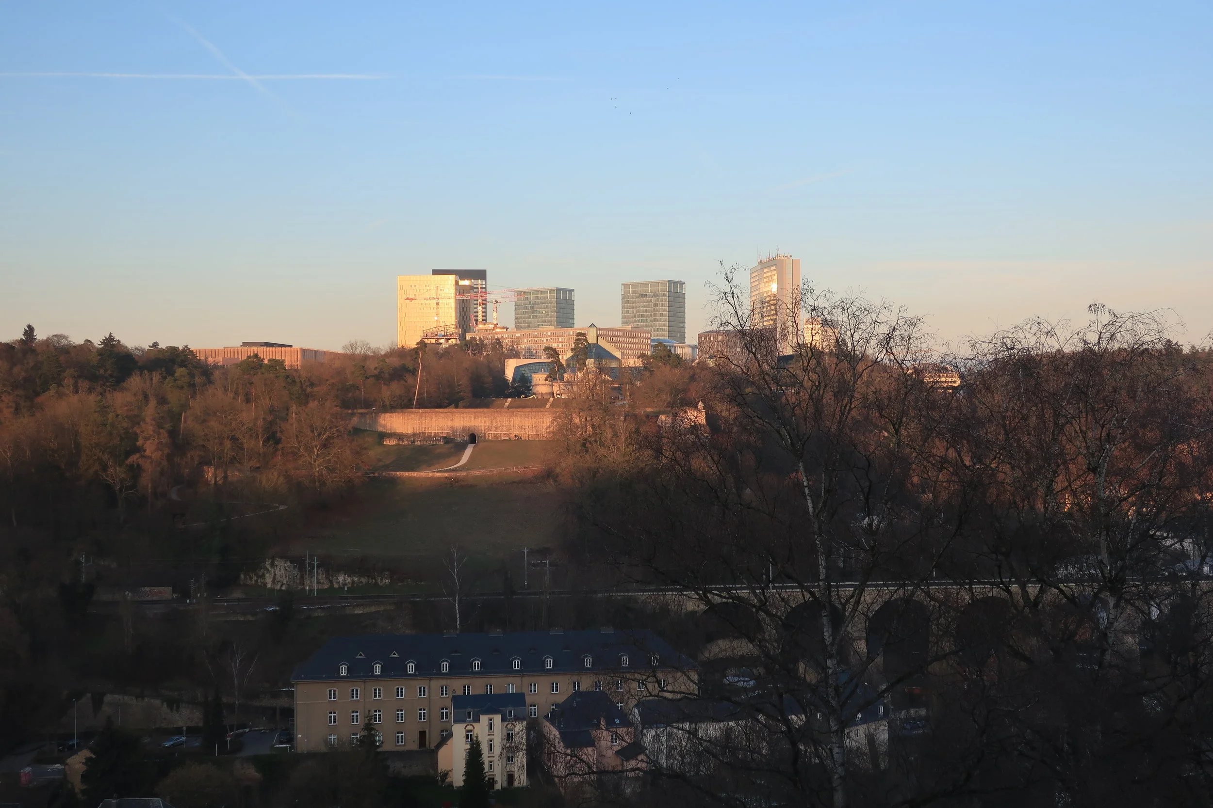  Luxembourg--Winter 2019--Kirchberg from center city 