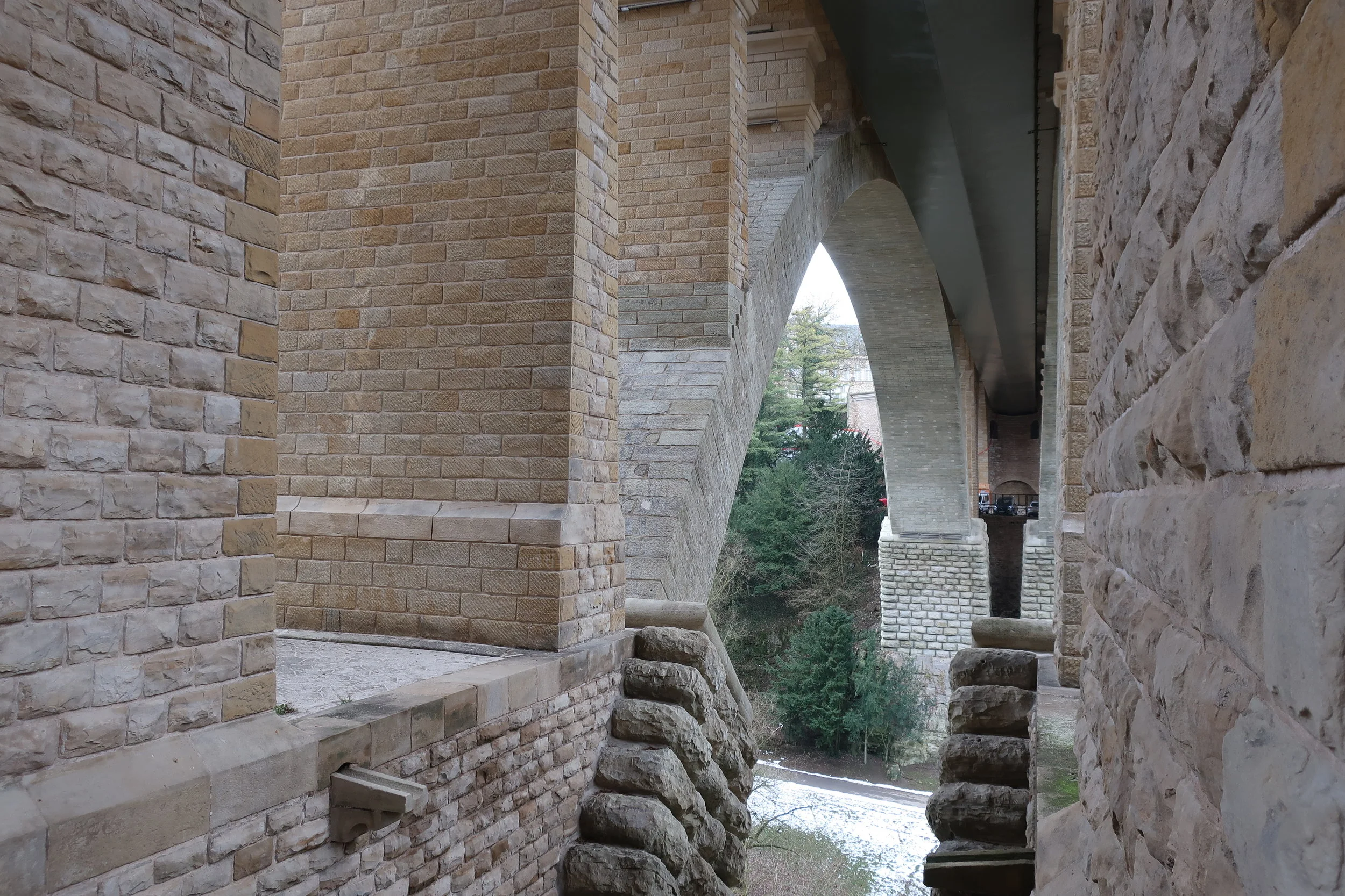  Luxembourg--Winter 2019--Adolphus Bridge underneath 