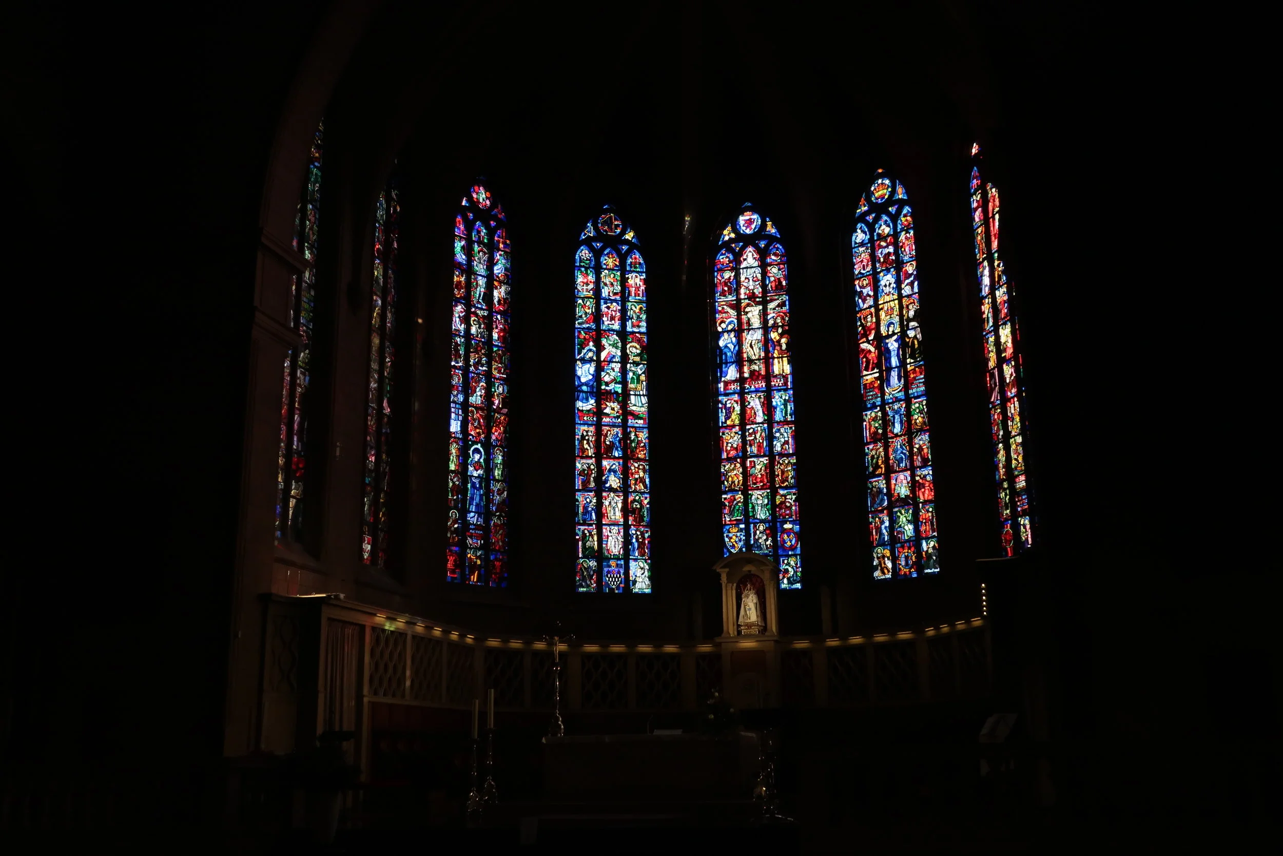  Luxembourg--Winter 2019--Notre Dame Cathedral—Altar stained glass 
