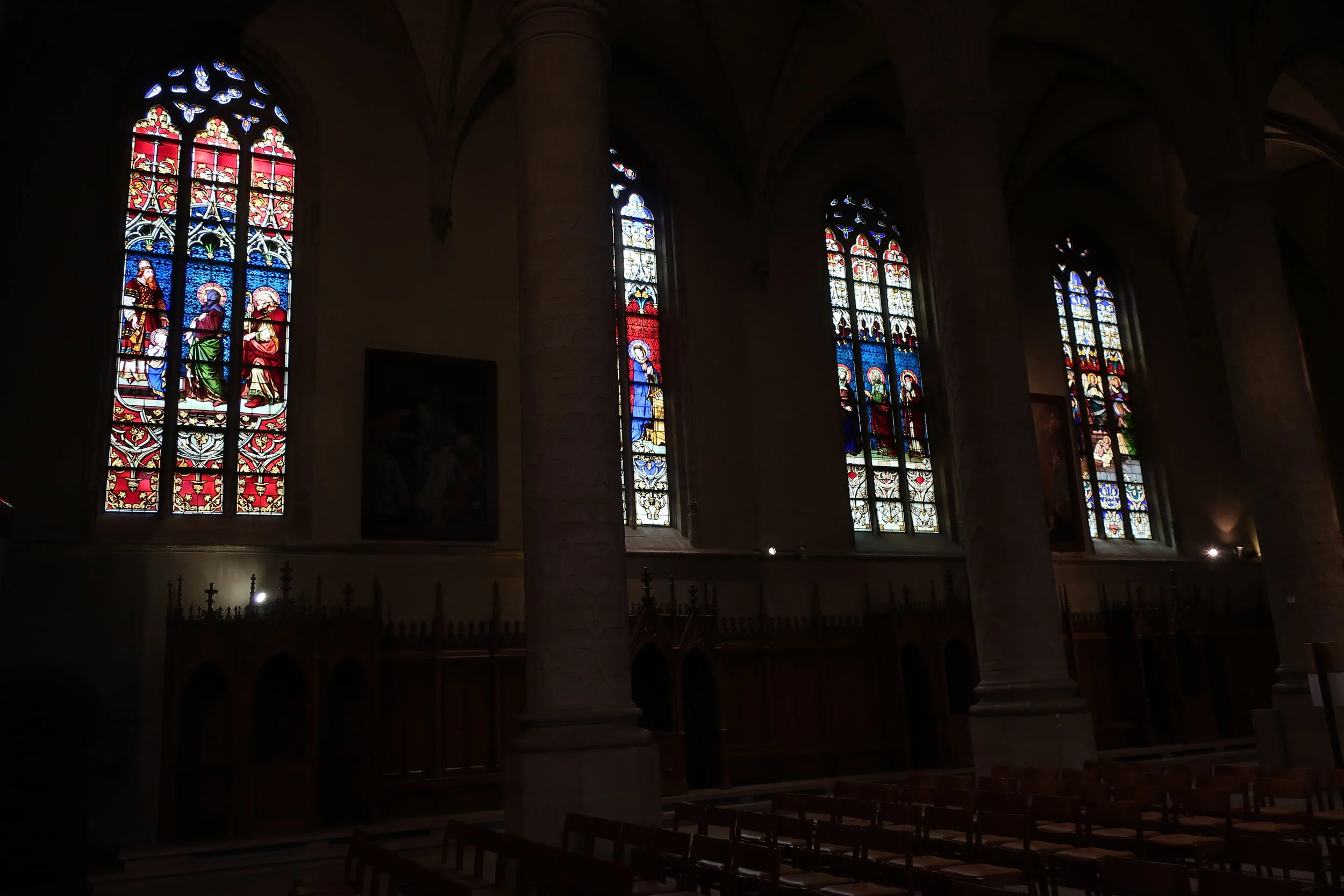  Luxembourg--Winter 2019--Dom Notre Dame--Left side Stained Glass 