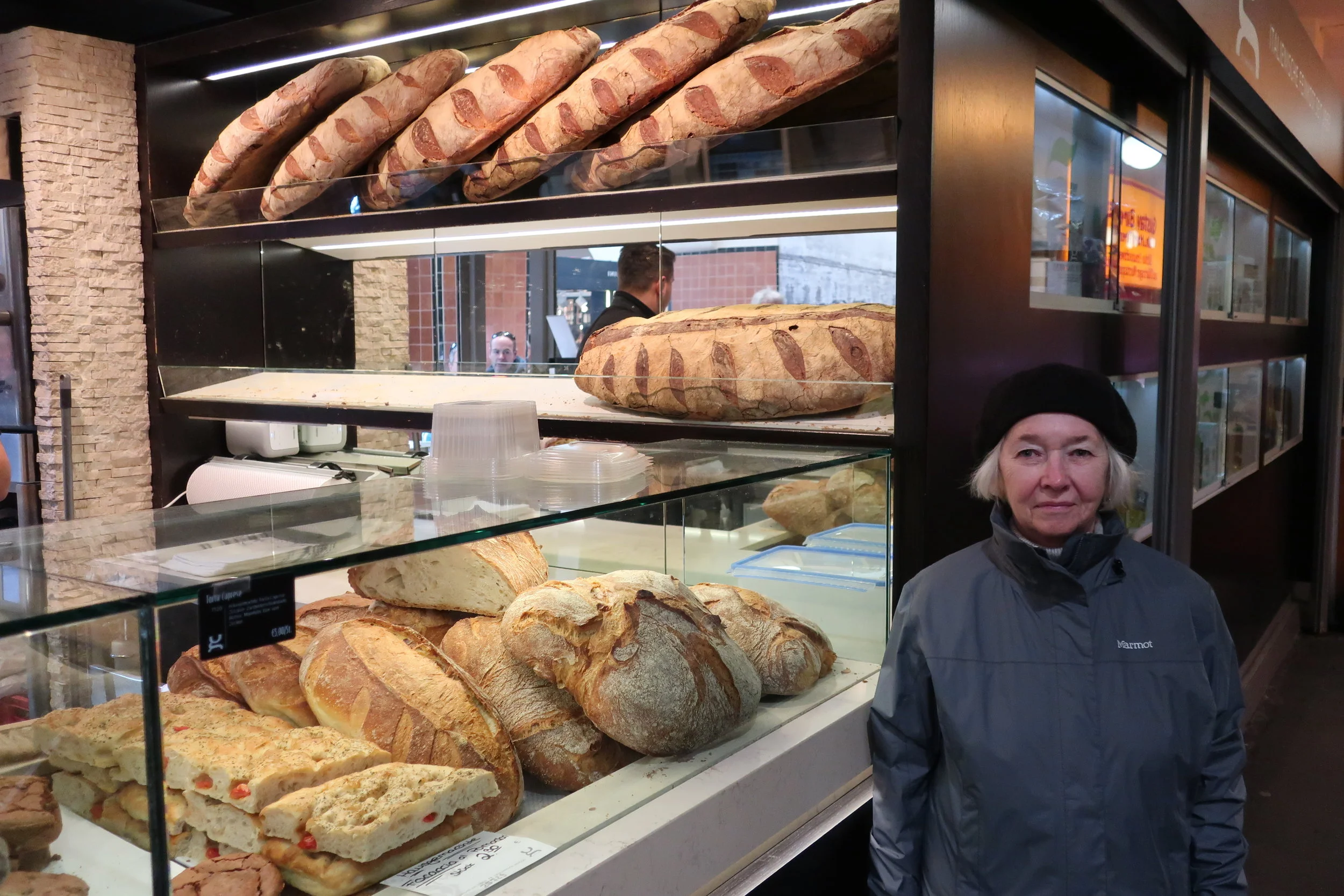  Stuttgart--Winter 2019--Markthalle--Note the size of the breads in comparison to Carrol 