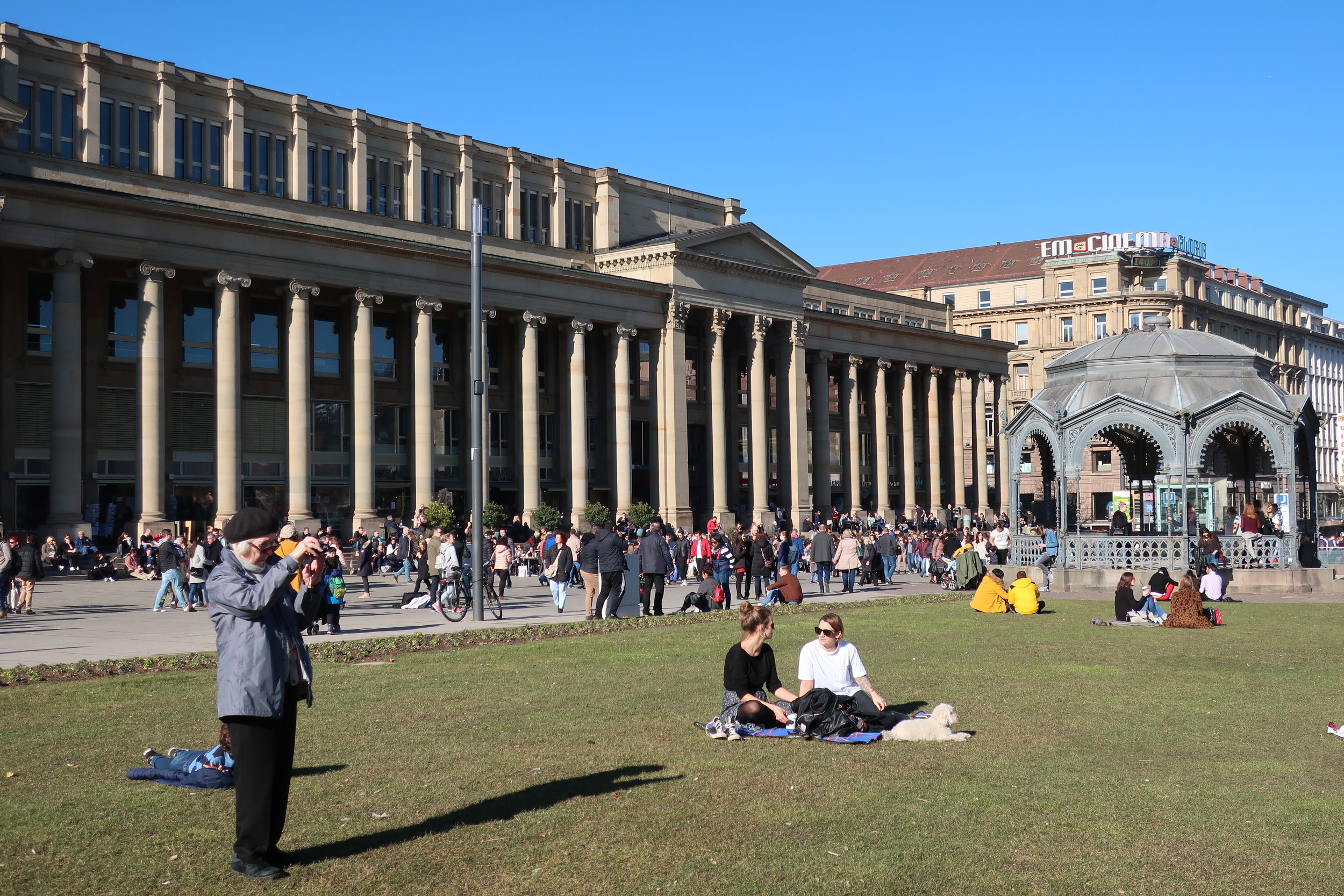  Stuttgart--Winter 2019--Schlossplatz with Carrol in her favorite pose 