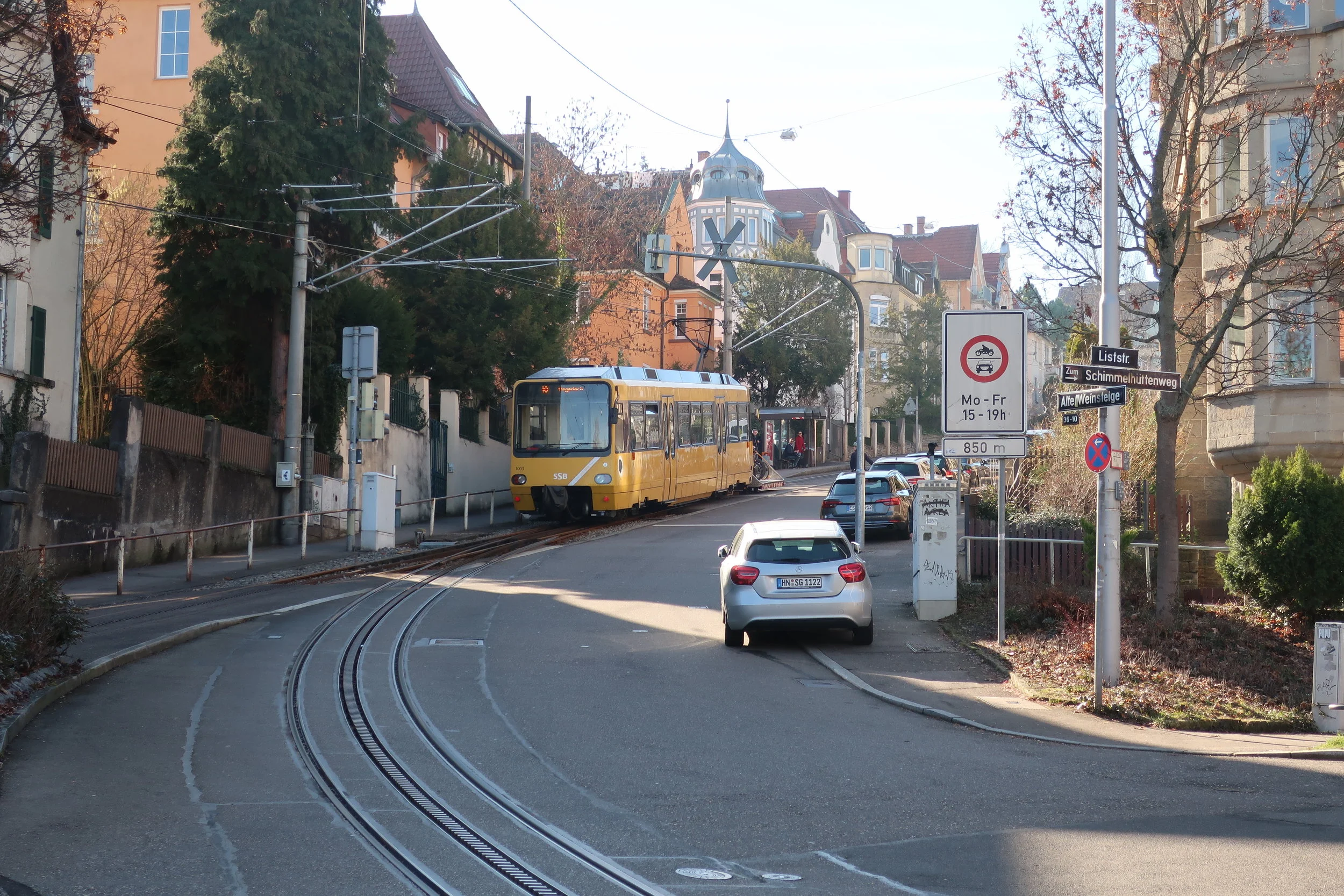  Stuttgart--Winter 2019--In the Sud-Stadt, Typical buildings and the cog streetcar 