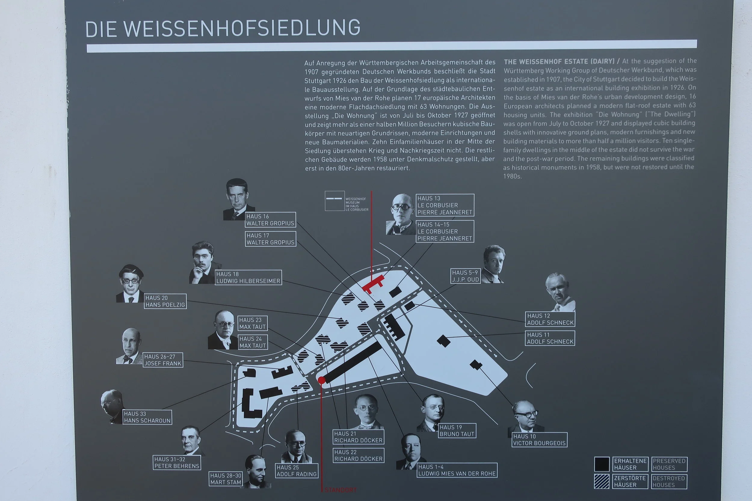  Stuttgart--Winter 2019--Stuttgart Bauhaus development, Weisenhof--The Bauhaus architects and which houses they did 