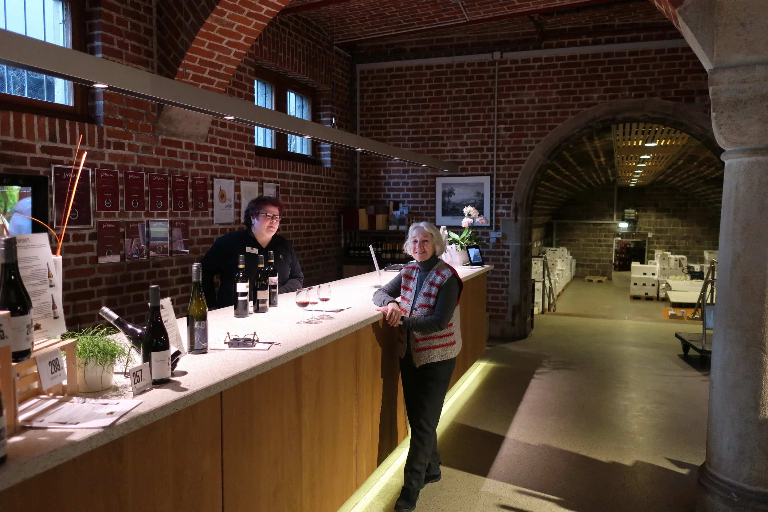  Stuttgart--Winter 2019--Obertuerkheim wine country, 10 minutes from downtown Stuttgart--Wine tasting with Carrol Benner Kindel at Collegium Wirttenberg 