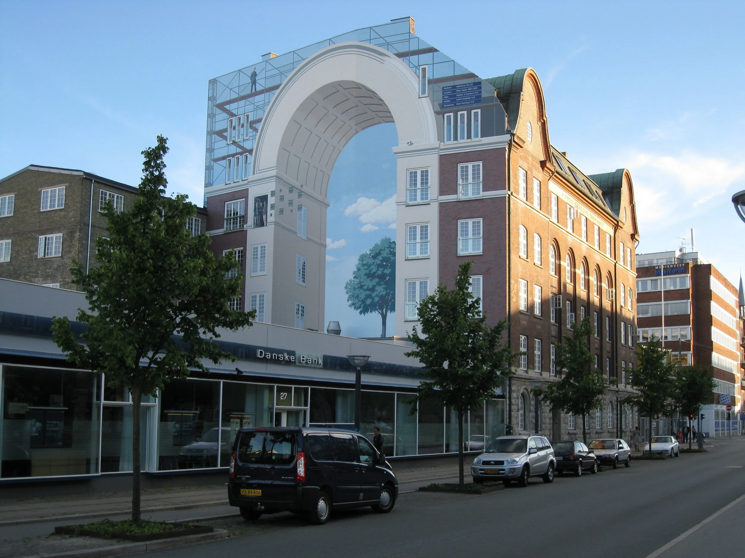  Copenhagen, Tromp l'Oeil on side of building near our apartment 