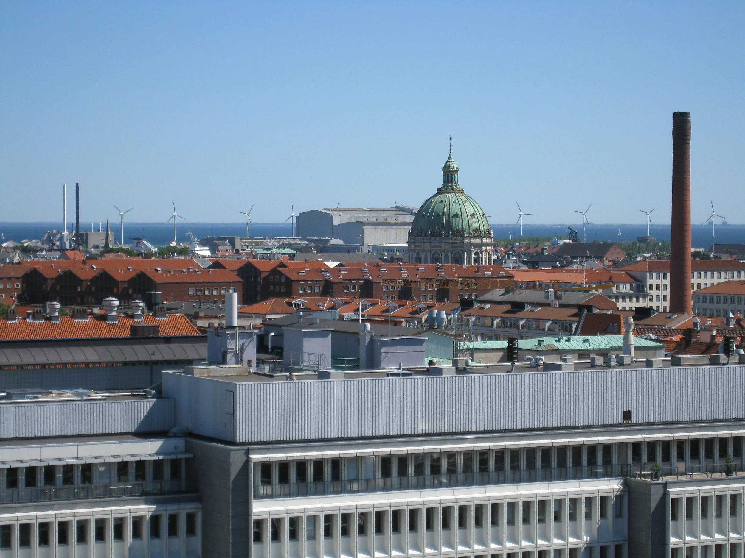  Copenhagen, View towards sea from Round Tower 