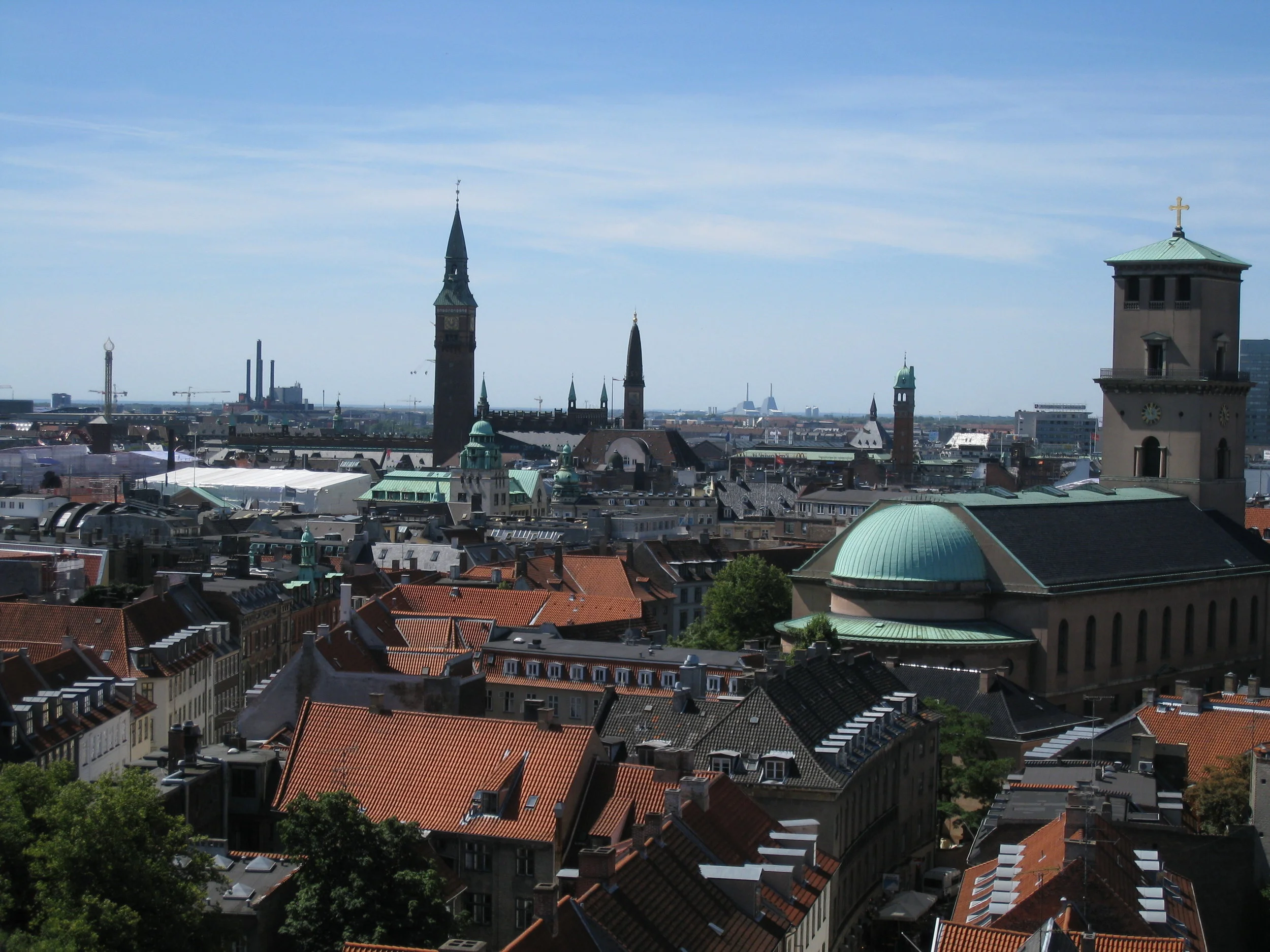  Copenhagen, view toward Malmo bridge from Round Tower 