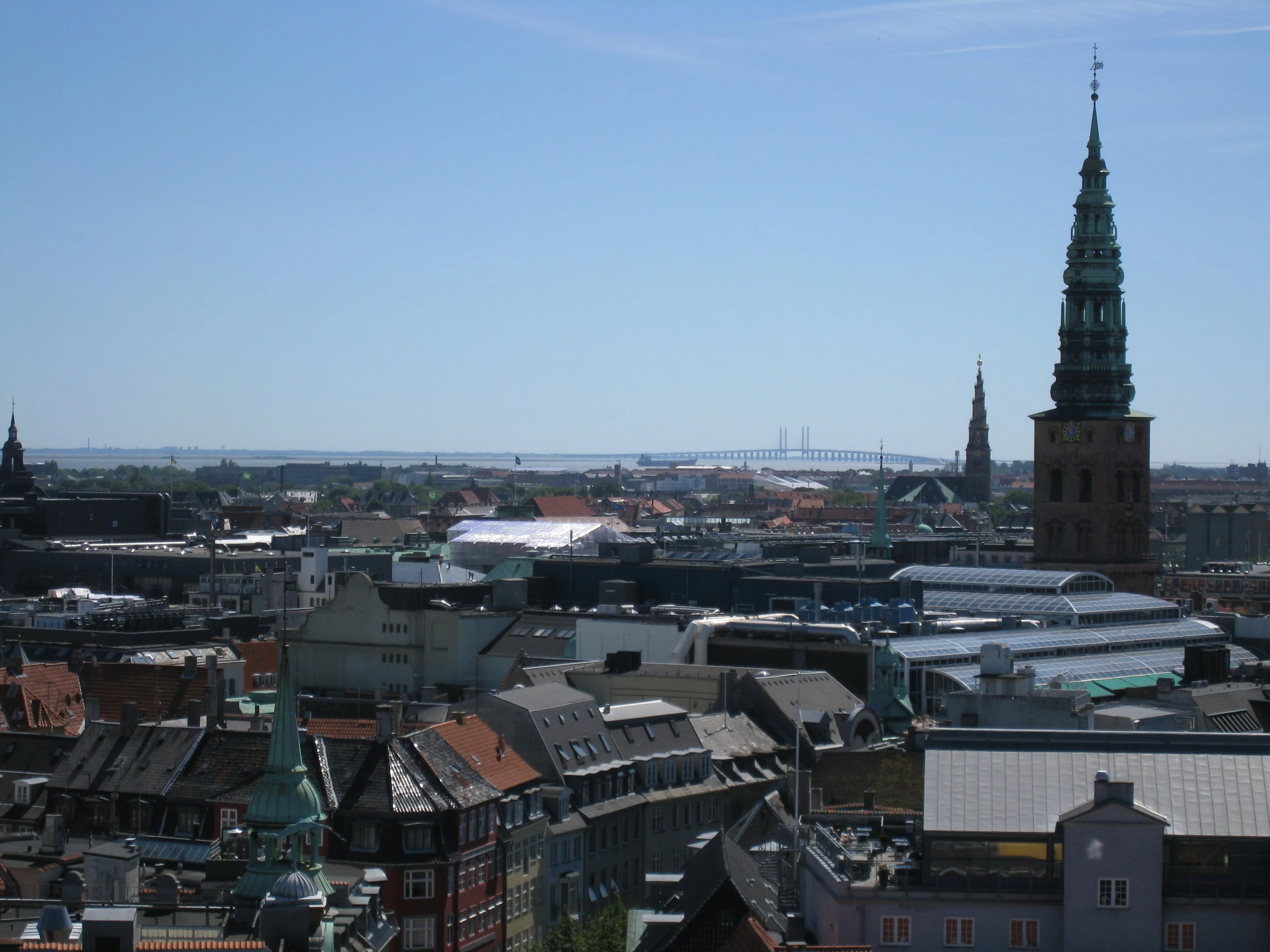  Copenhagen, view toward Malmo bridge from Round Tower 