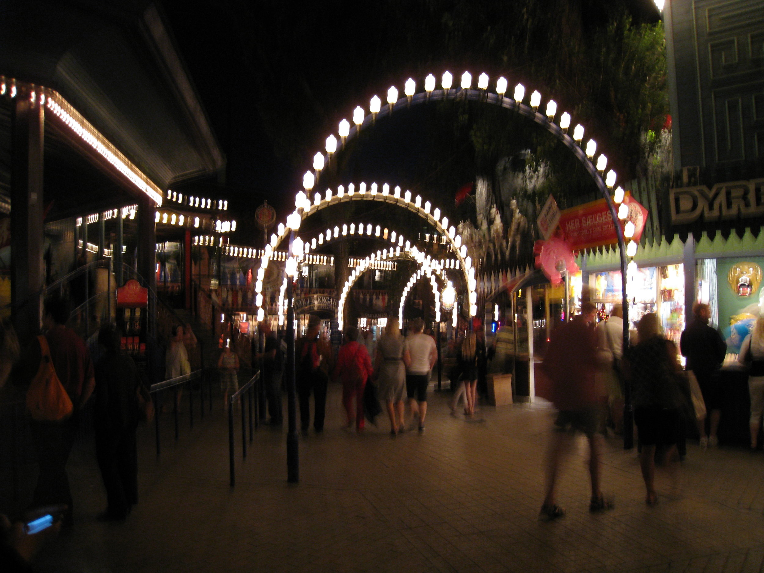  Copenhagen, inside Tivoli at night 