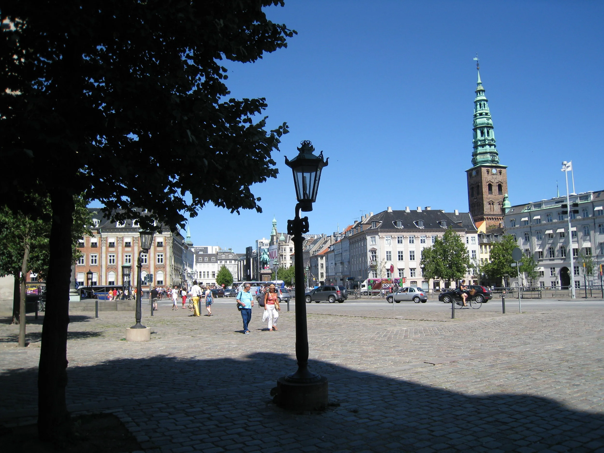  Copenhagen, Plaza and Steeple in front of Parliament Building 