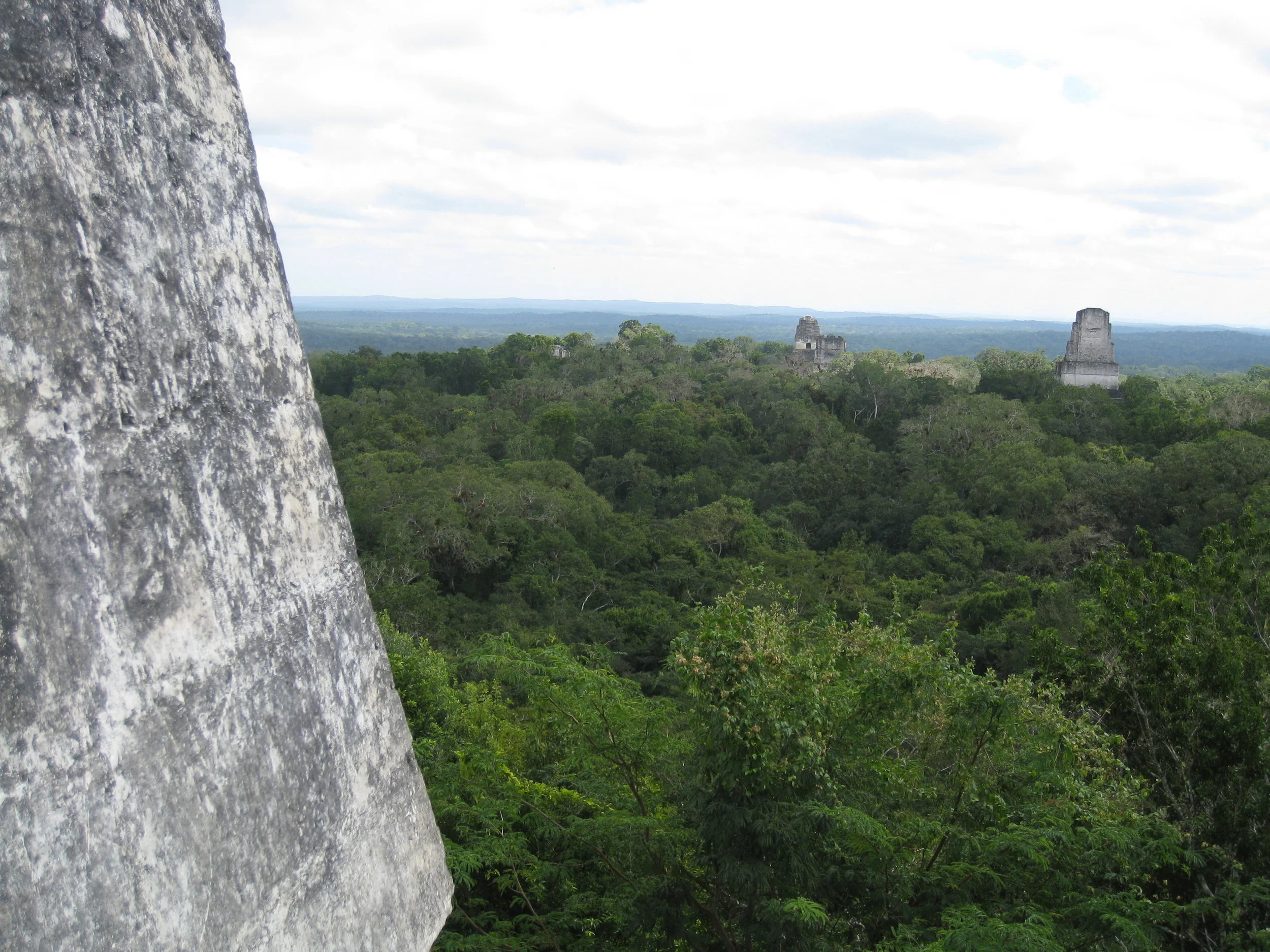  Tikal--The North Acropolis, Temples 1, 2 and 3 from the top of Temple 4 