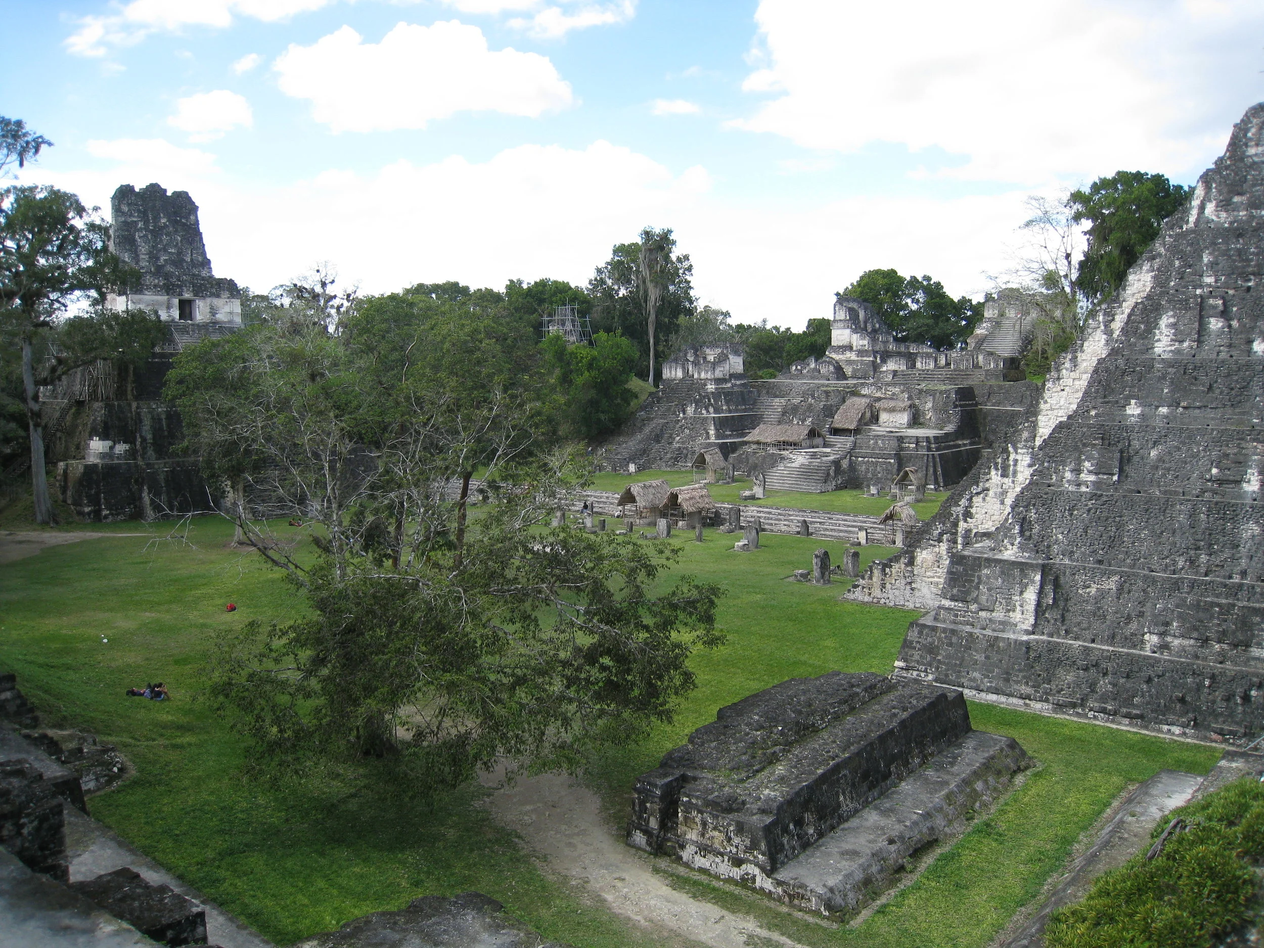  Tikal--Main plaza showing Temple 2, North Acropolis and Temple1 