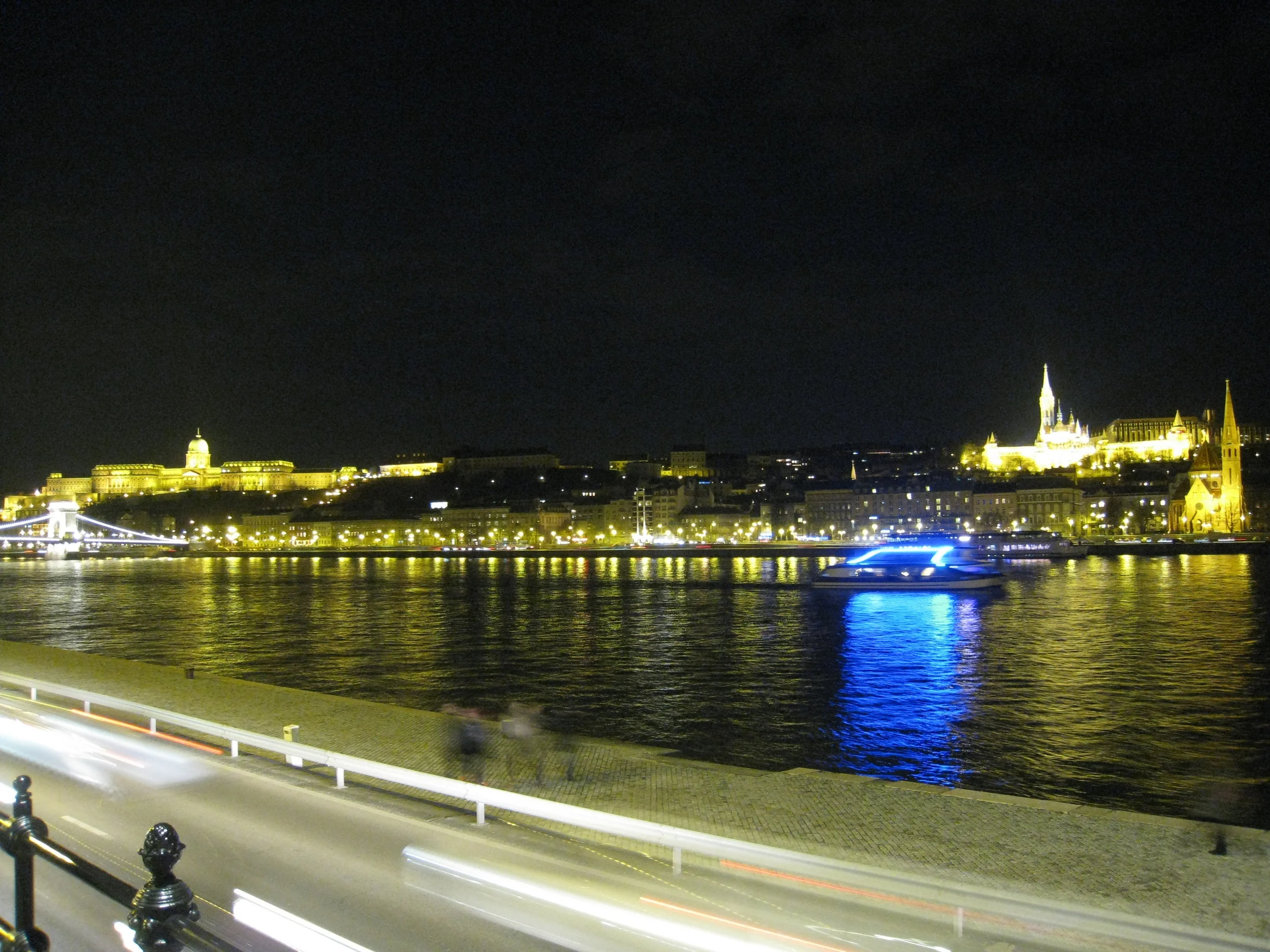 Budapest--Castle Hill with the National Art Museum, Matias Church and the Chain Bridge over the Danube 