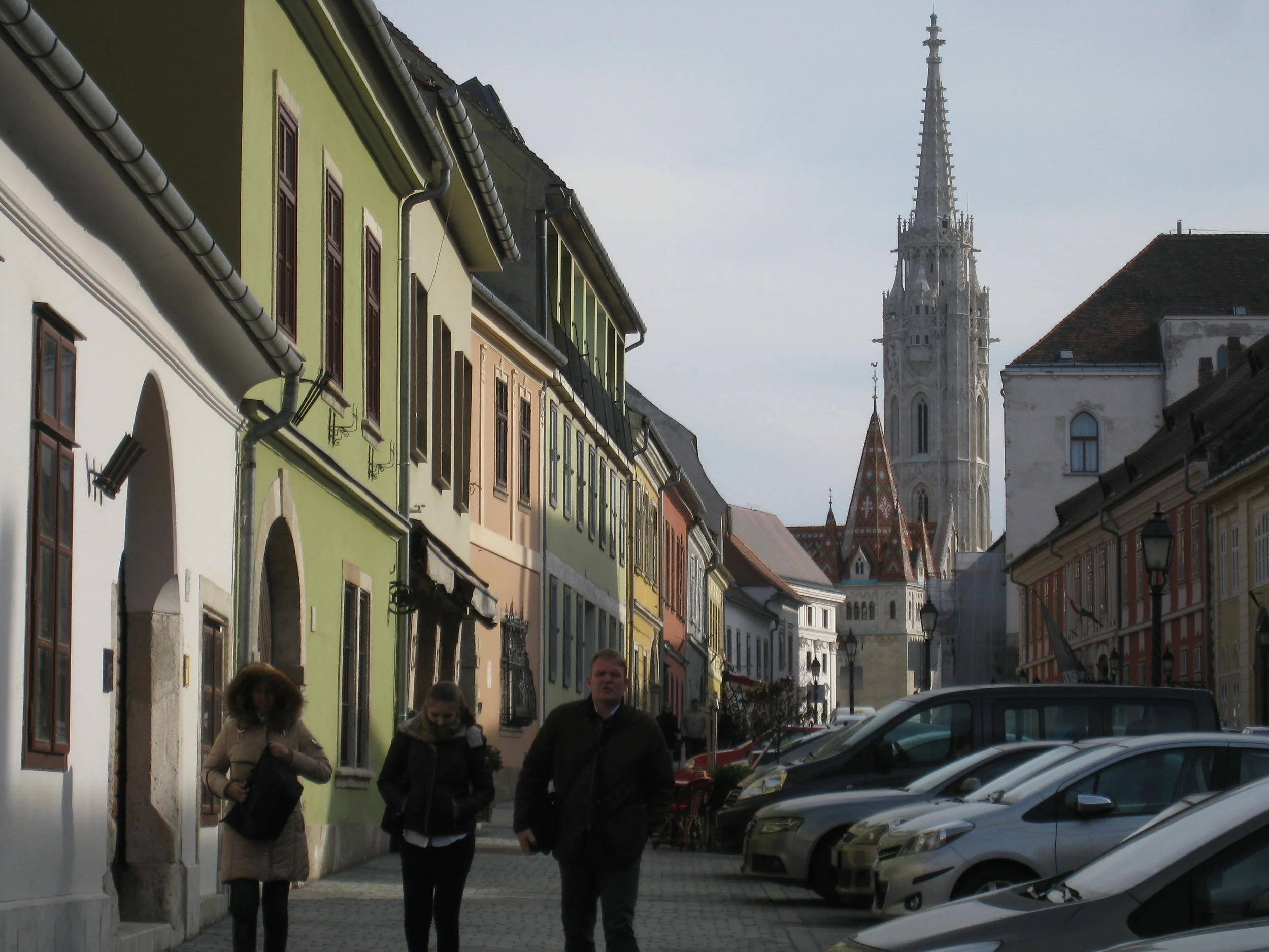  Budapest--Street on Castle Hill, with Mathias Church 