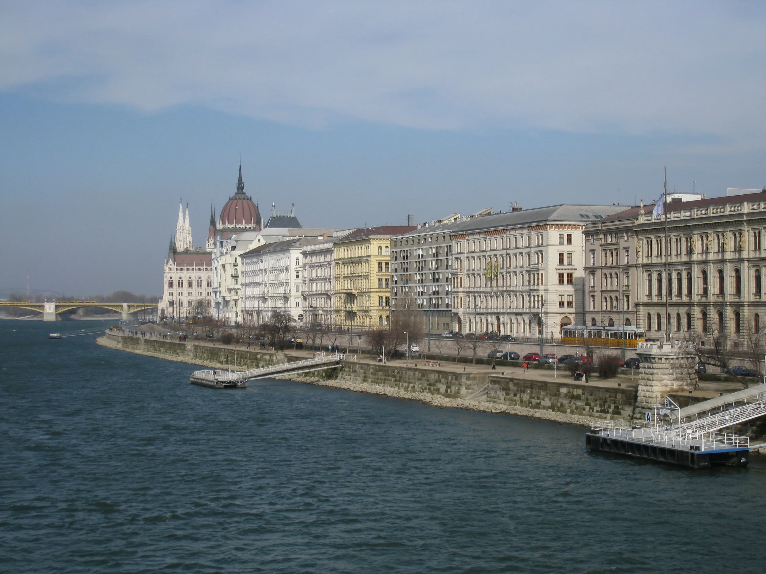  Budapest--View of Parliament and Pest from Chain Bridge 