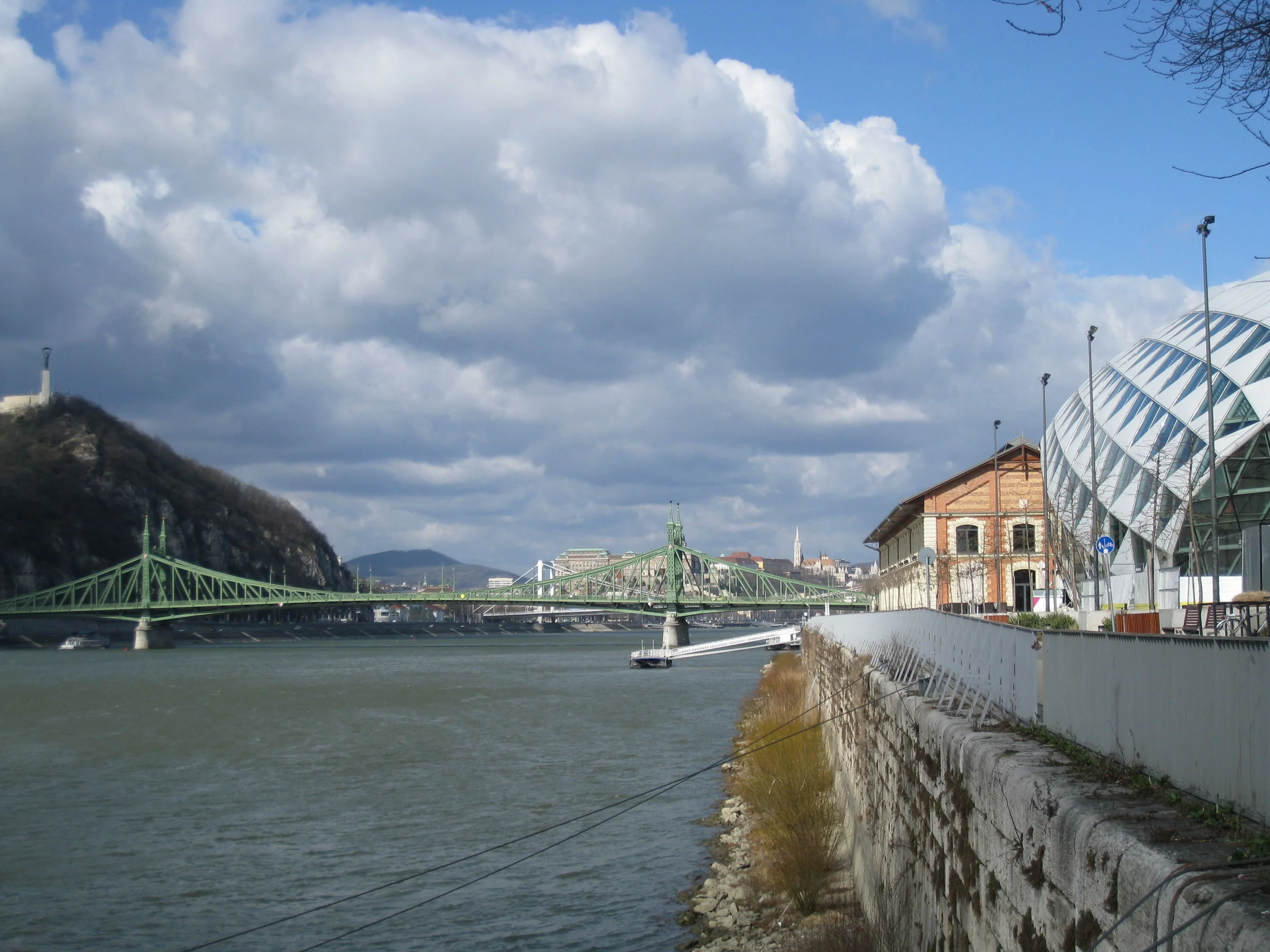  Budapest--Liberty Bridge with Liberty Statue, Castle Hill and new development 