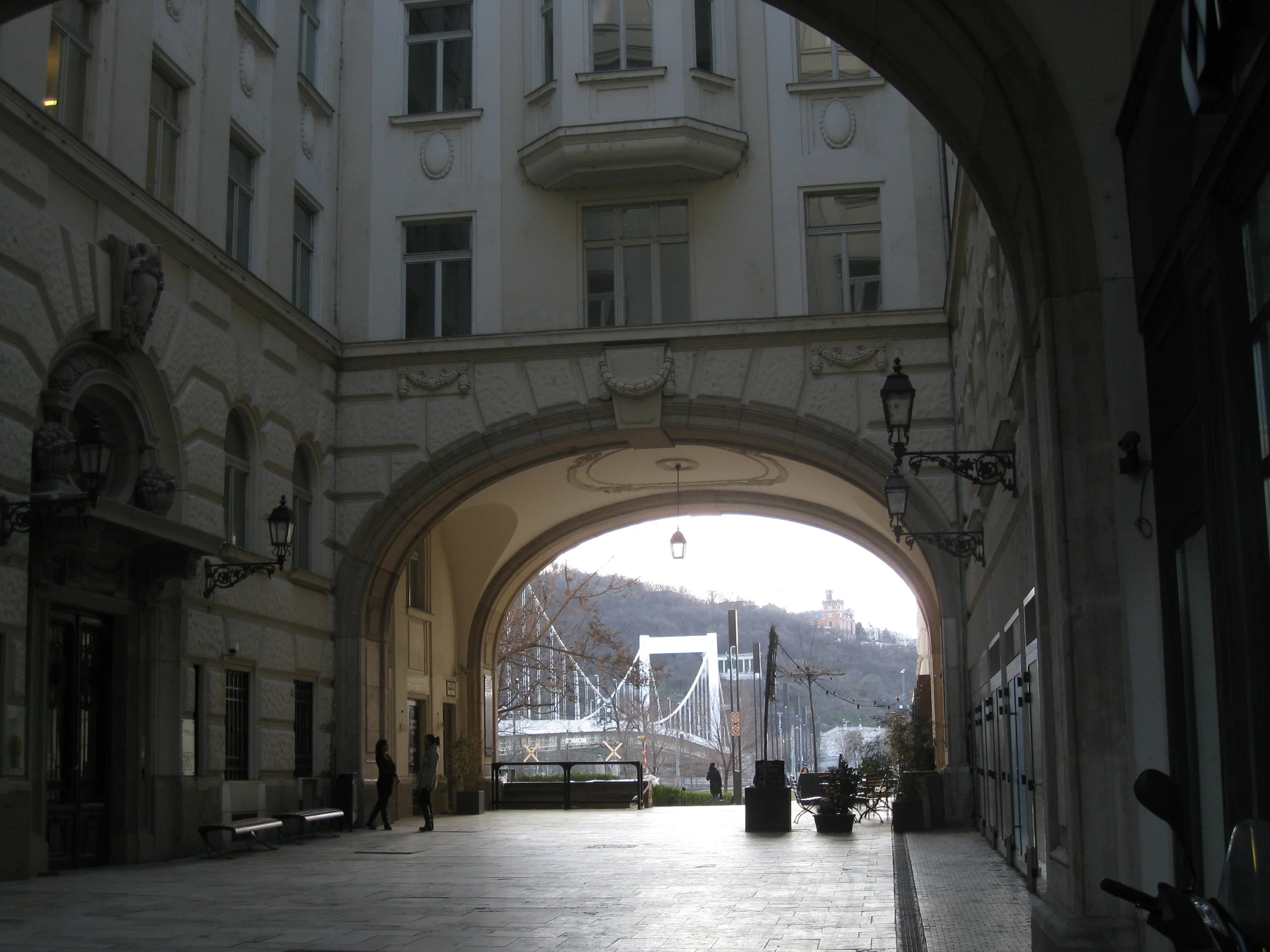  Budapest--On Vaci Street--looking out to Elisabeth Bridge 