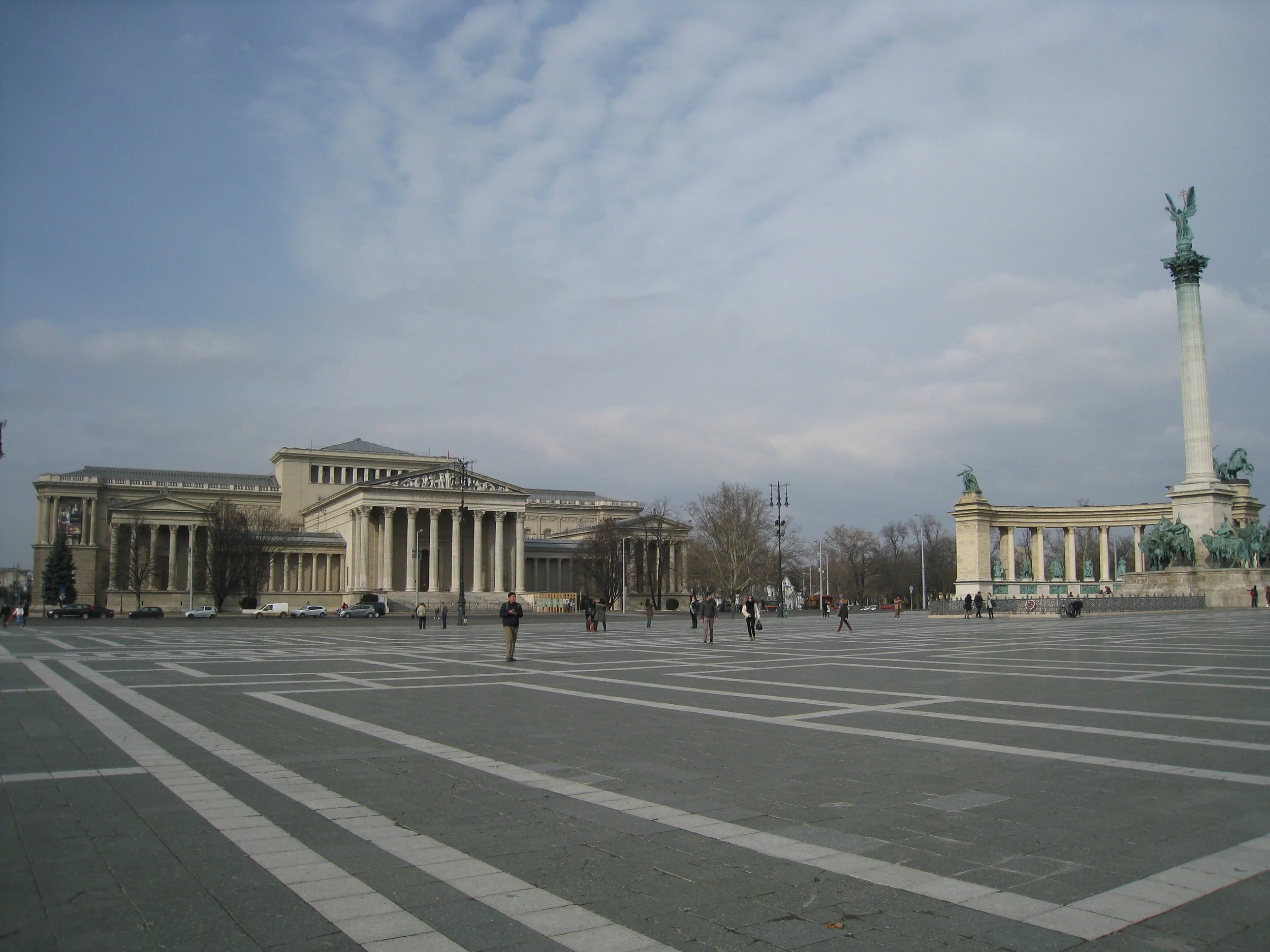  Budapest--Street Scene--Andrassy Ave.Plaza of the Heros--Museum of Fine Art 