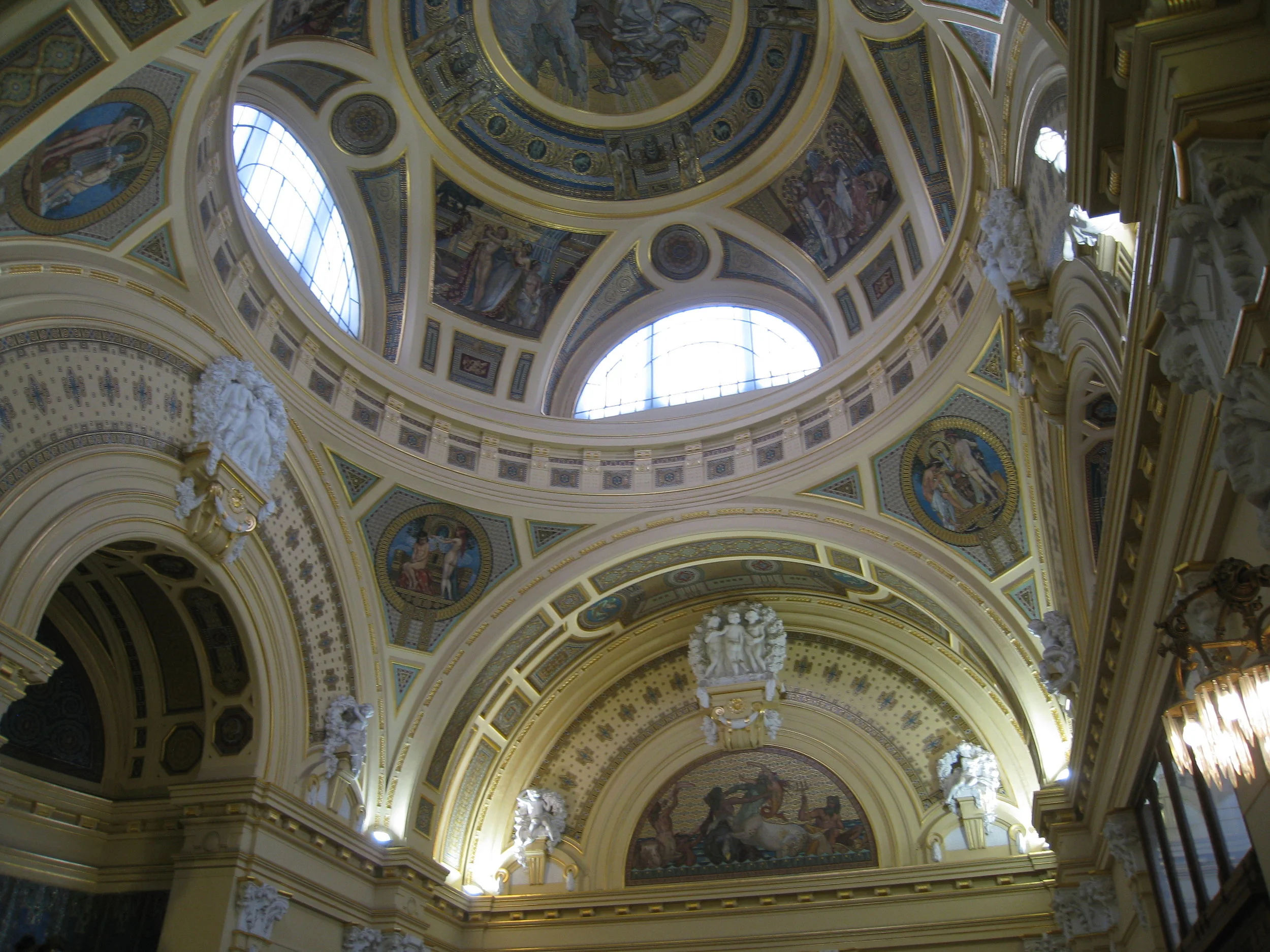  Budapest--The Public Baths in the City Park--Entrance ceiling 