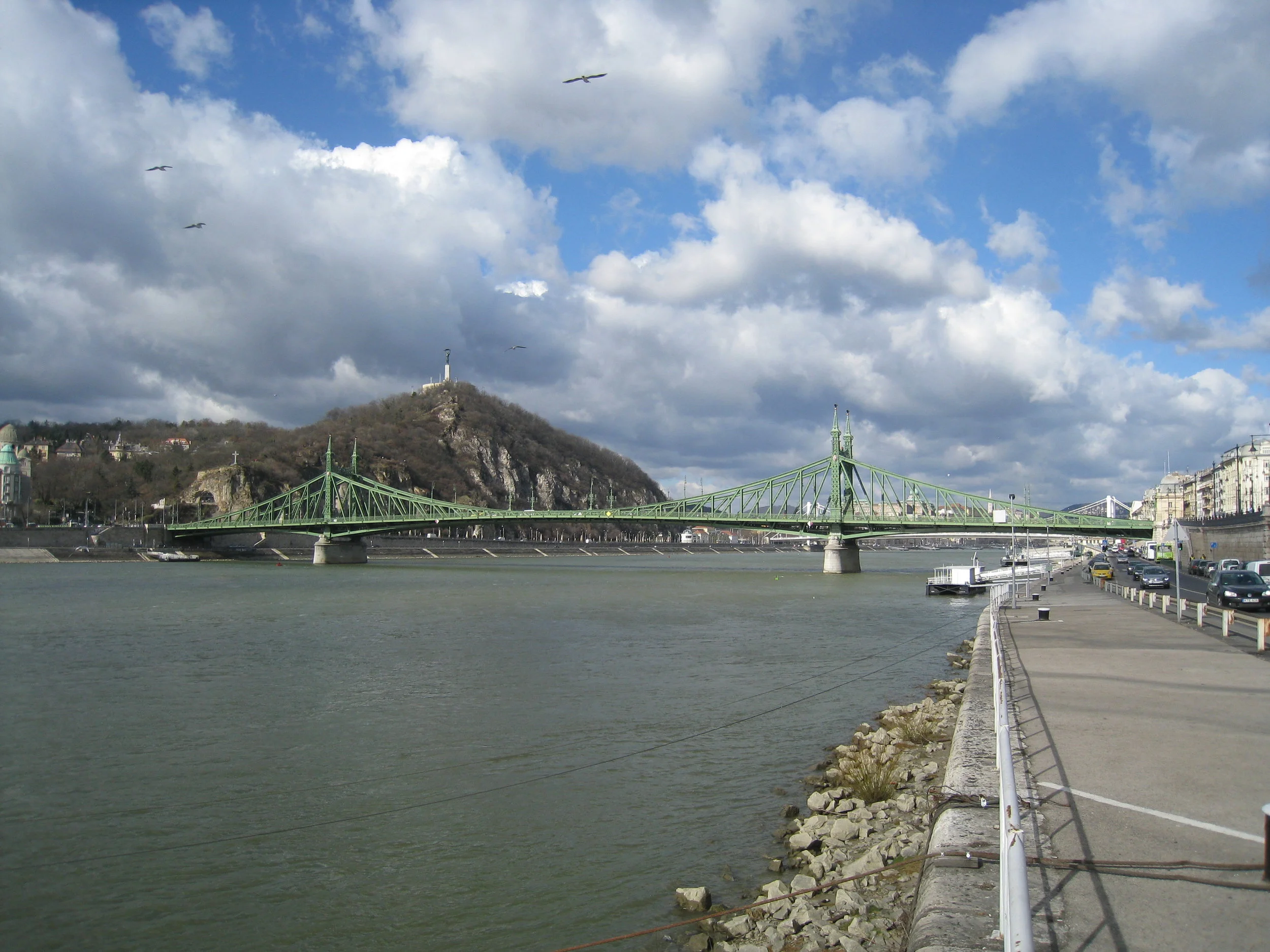  Budapest--Liberty Bridge with Liberty Statue and Castle Hill 