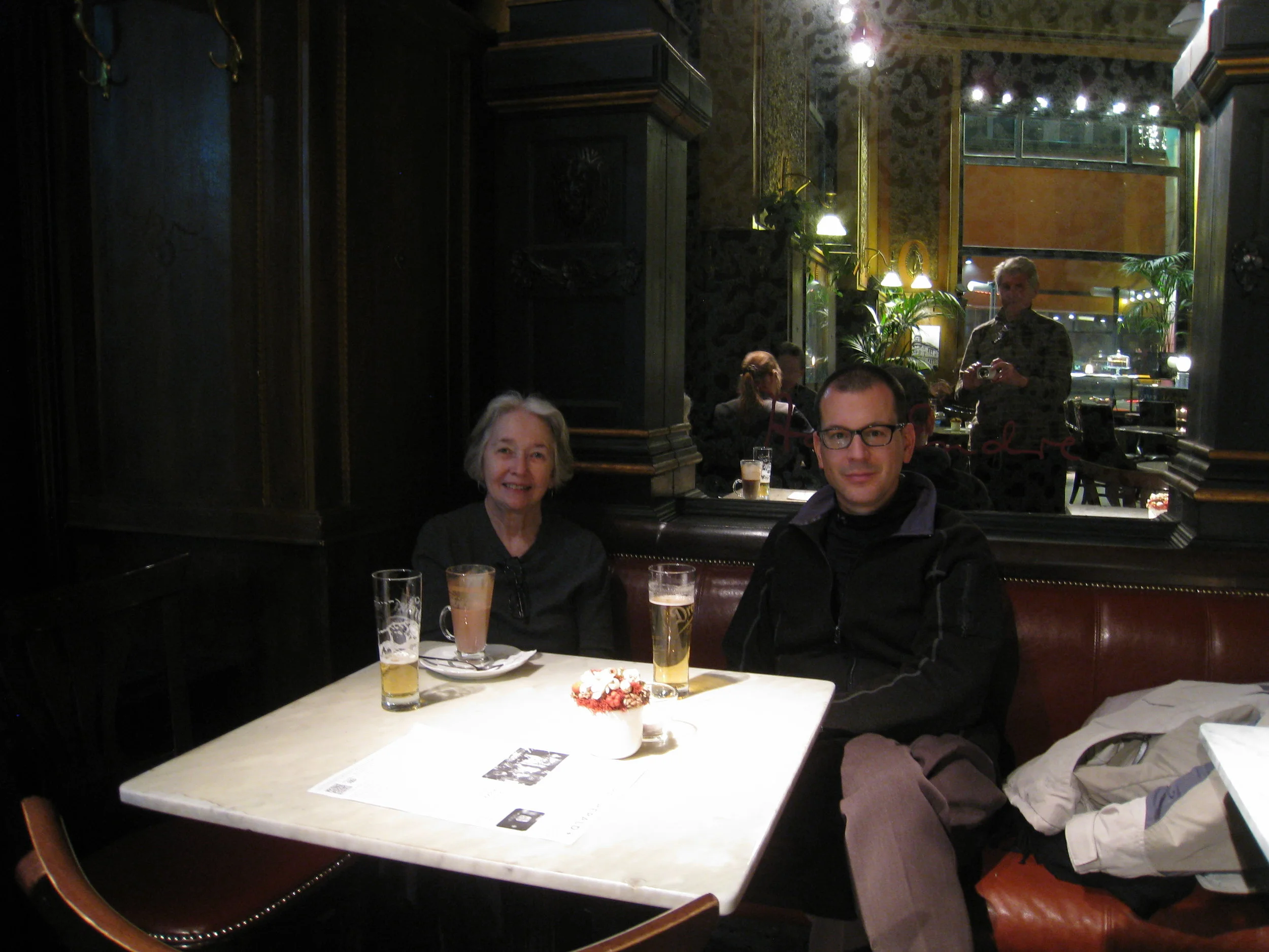  Budapest--Central Cafe--Carrol and Eric Kindel (and Karl) 
