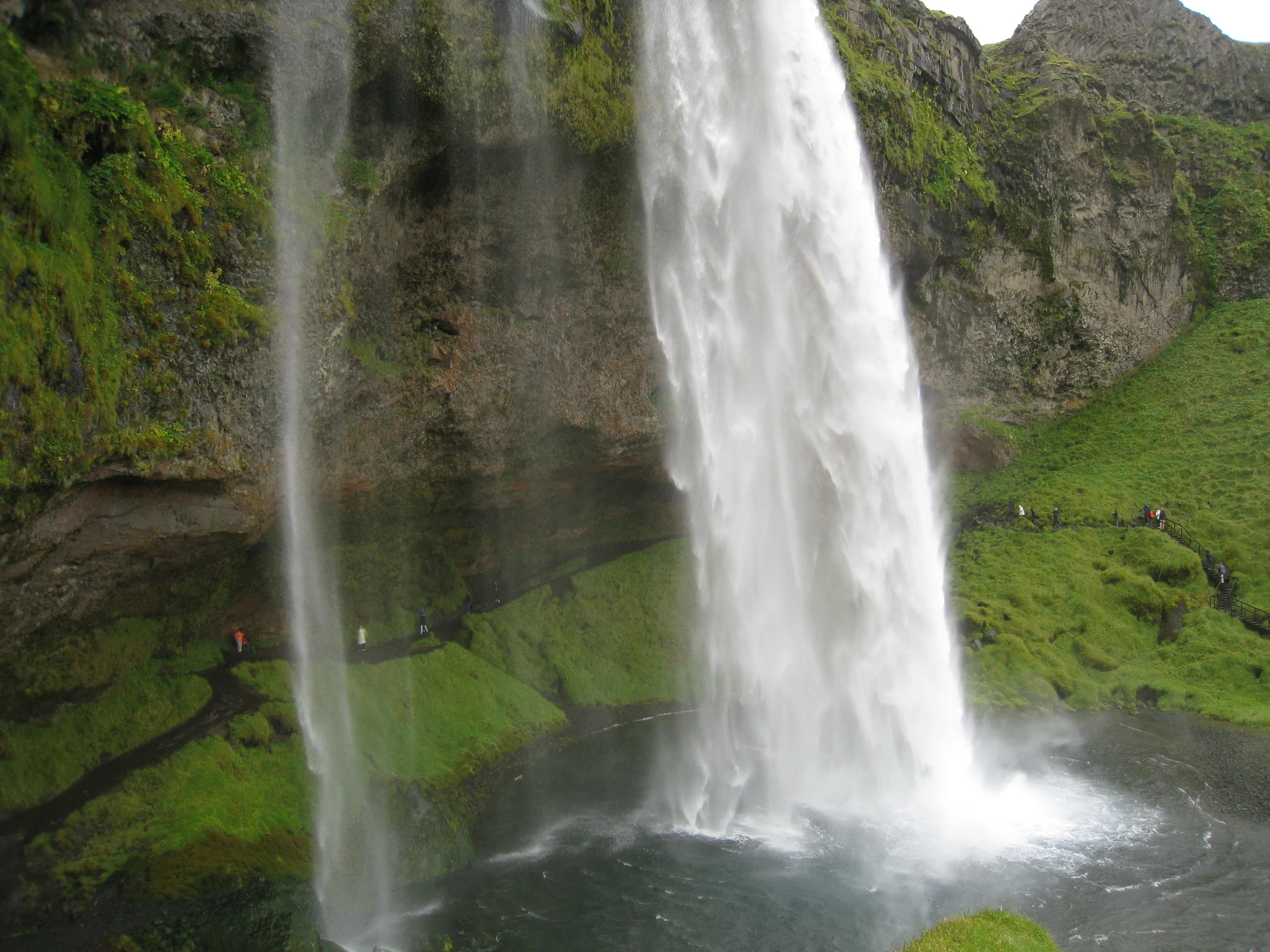  Seljandsfoss Waterfall with people behind it 