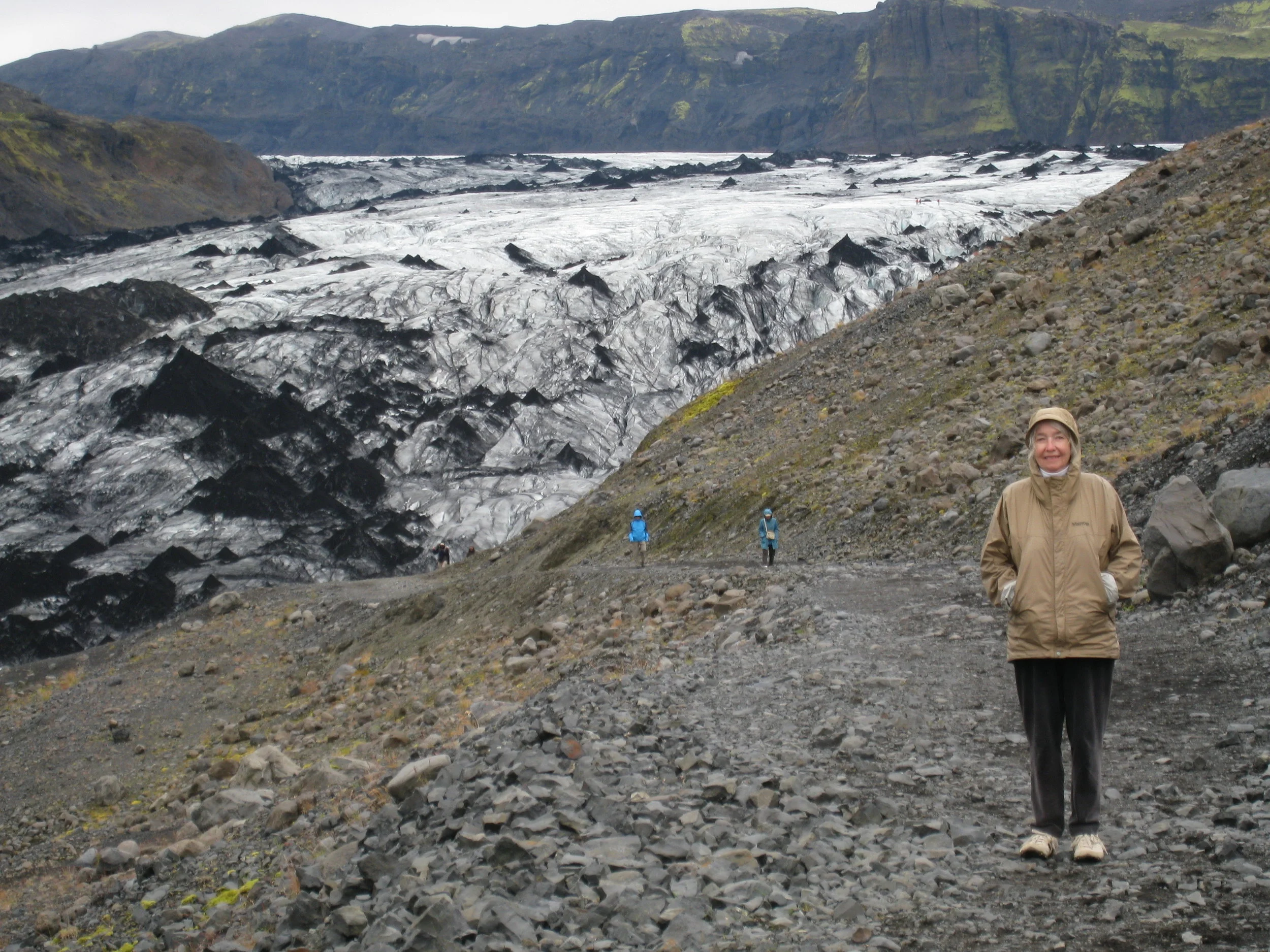  Solheimajokull glacier tongue near Vik with Carrol 