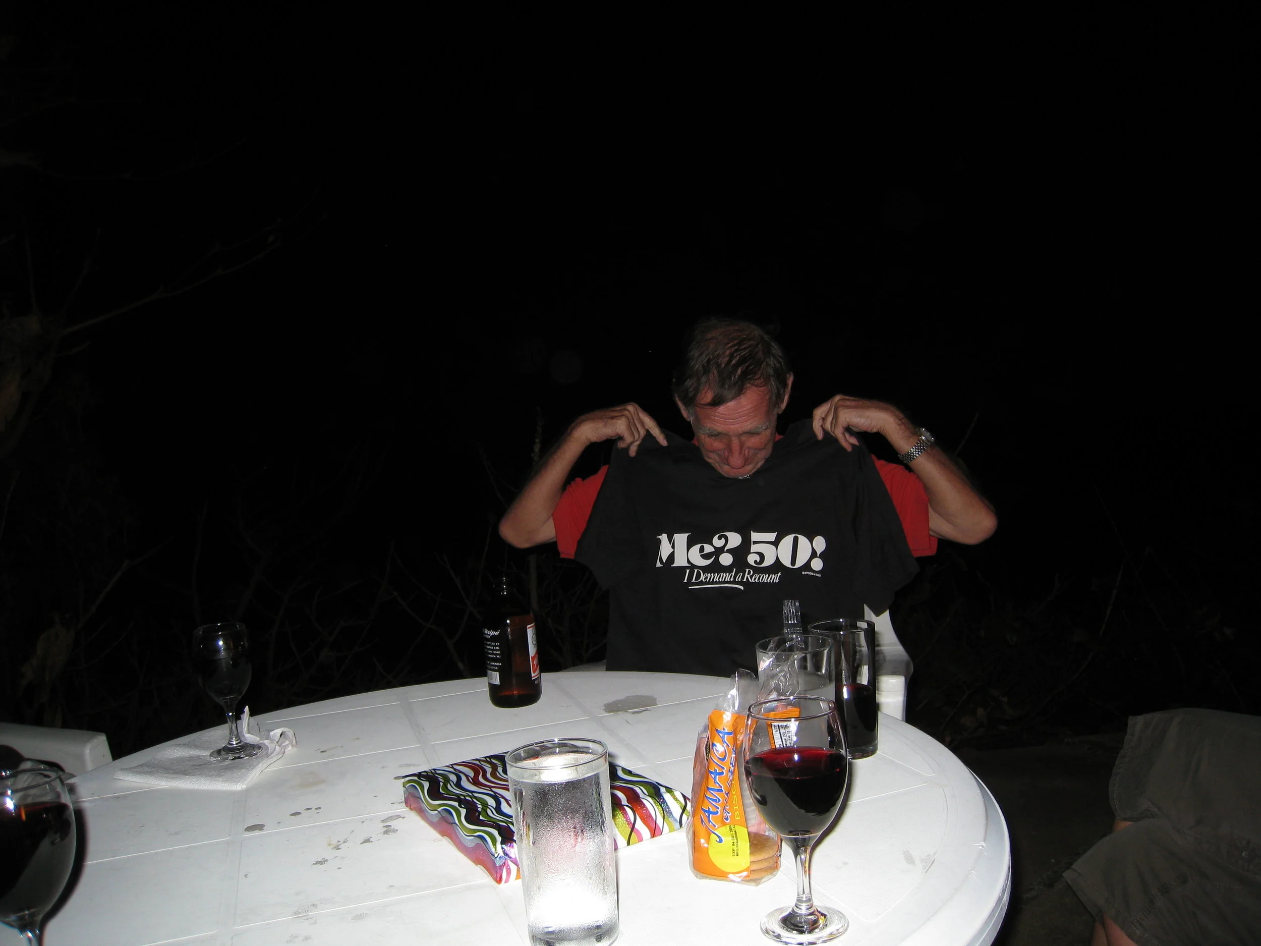  Frenchman's Cove--Paul Cullingford trying on his birthday present (this 70th birthday) 