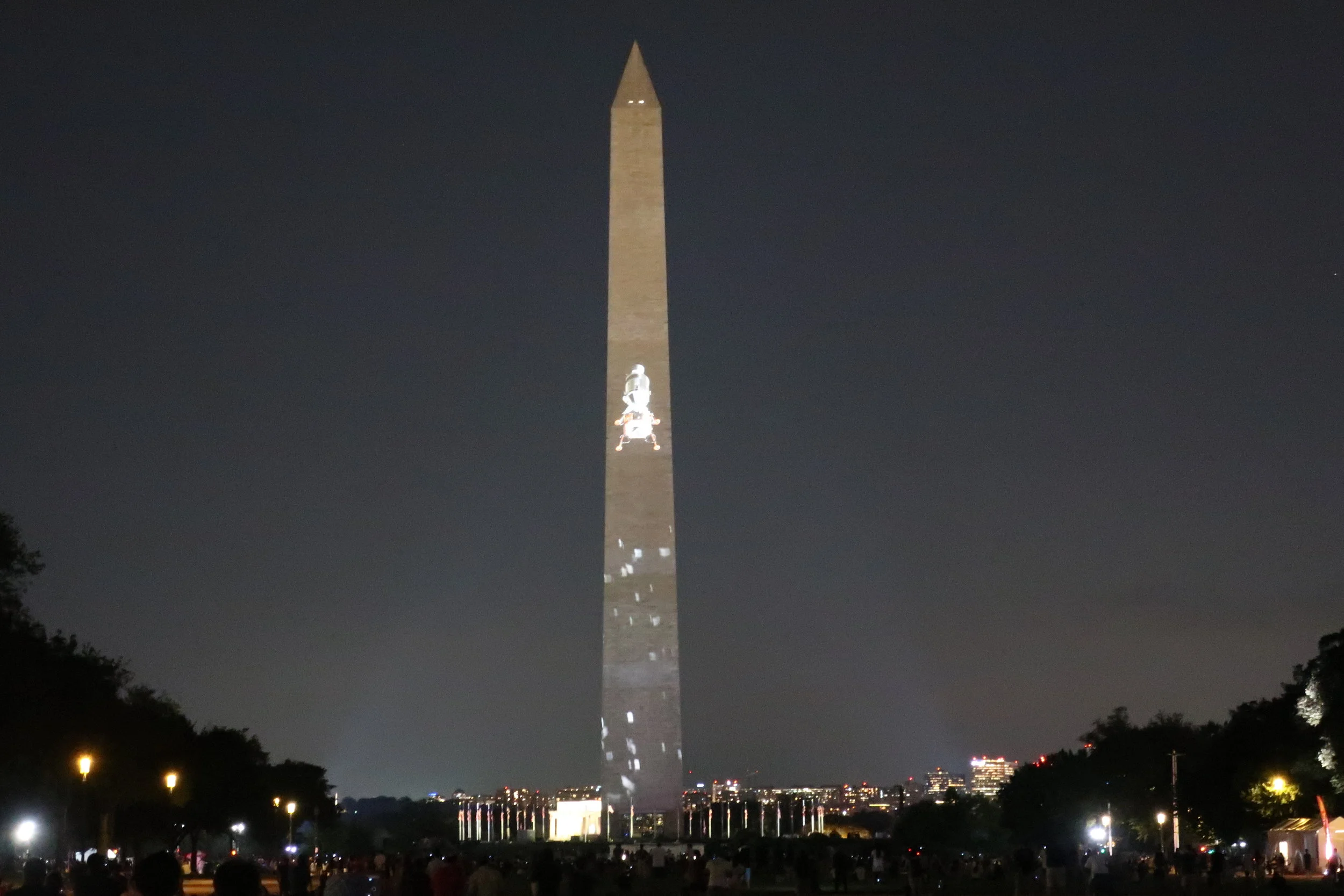  DC 2019--July--Washington Monument--Celebration of Apollo 11 Fiftieth Anniversary--Moon and lander vehicle 