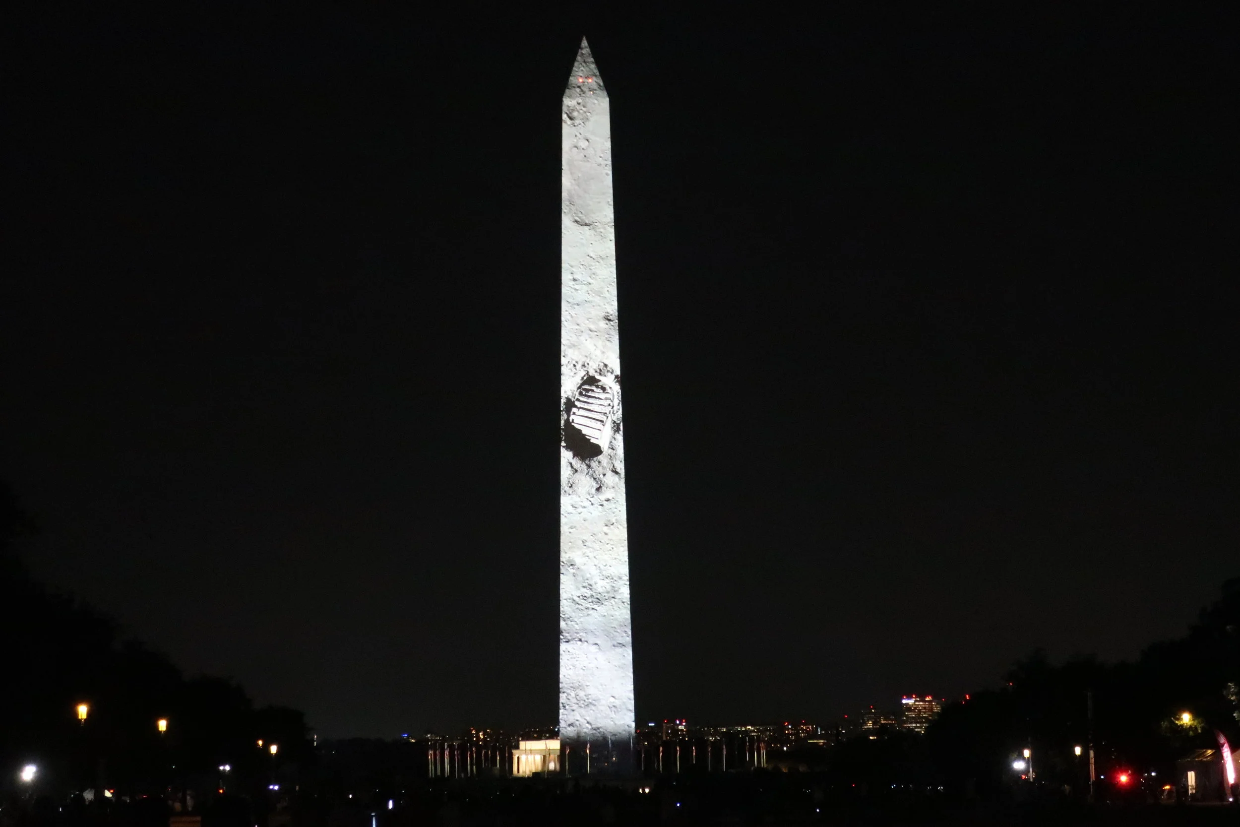  DC 2019--July--Washington Monument--Celebration of Apollo 11 Fiftieth Anniversary--"One small step for man, one giant leap for mankind" 