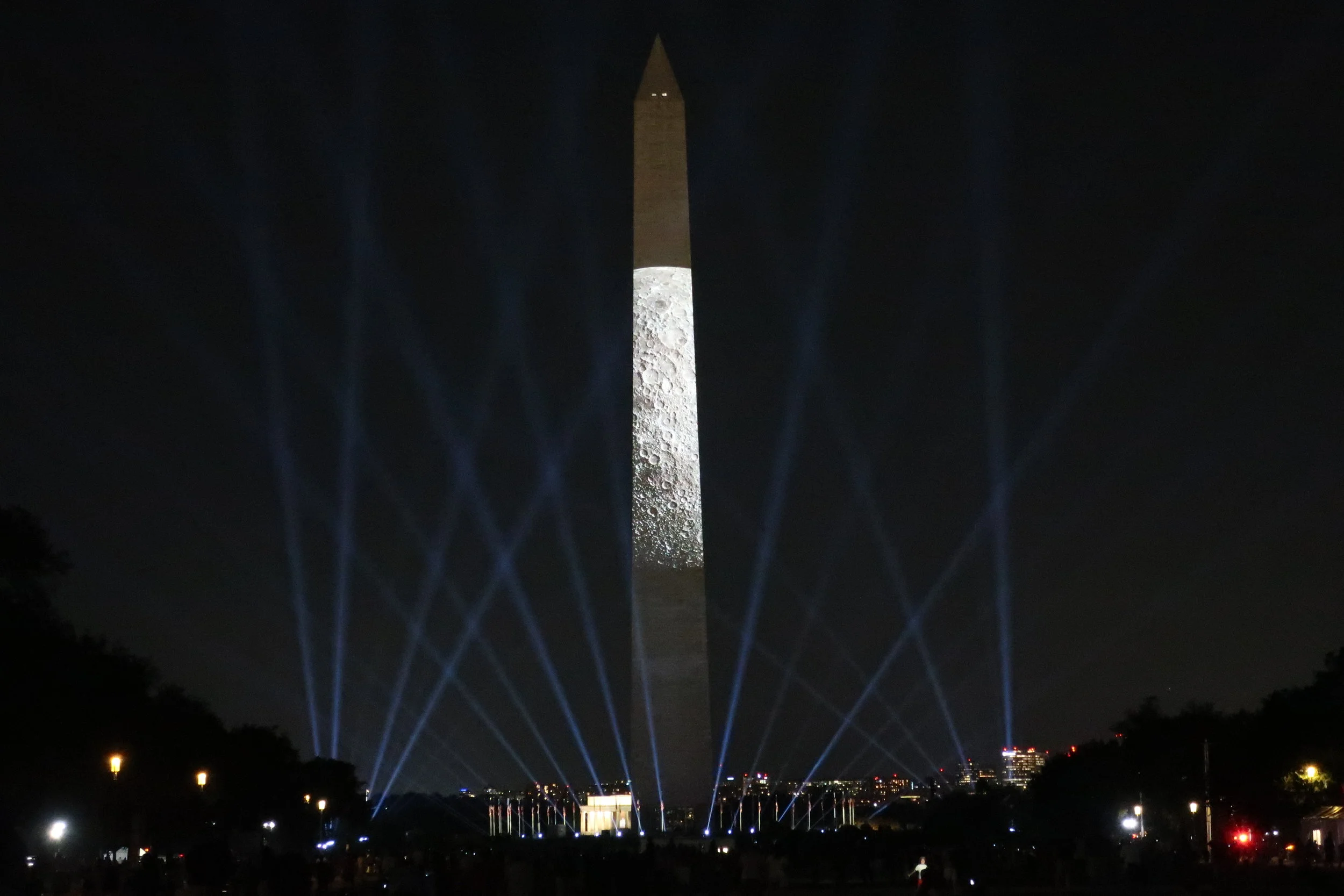  DC 2019--July--Washington Monument--Celebration of Apollo 11 Fiftieth Anniversary--Moon from Control module, leaving the moon 