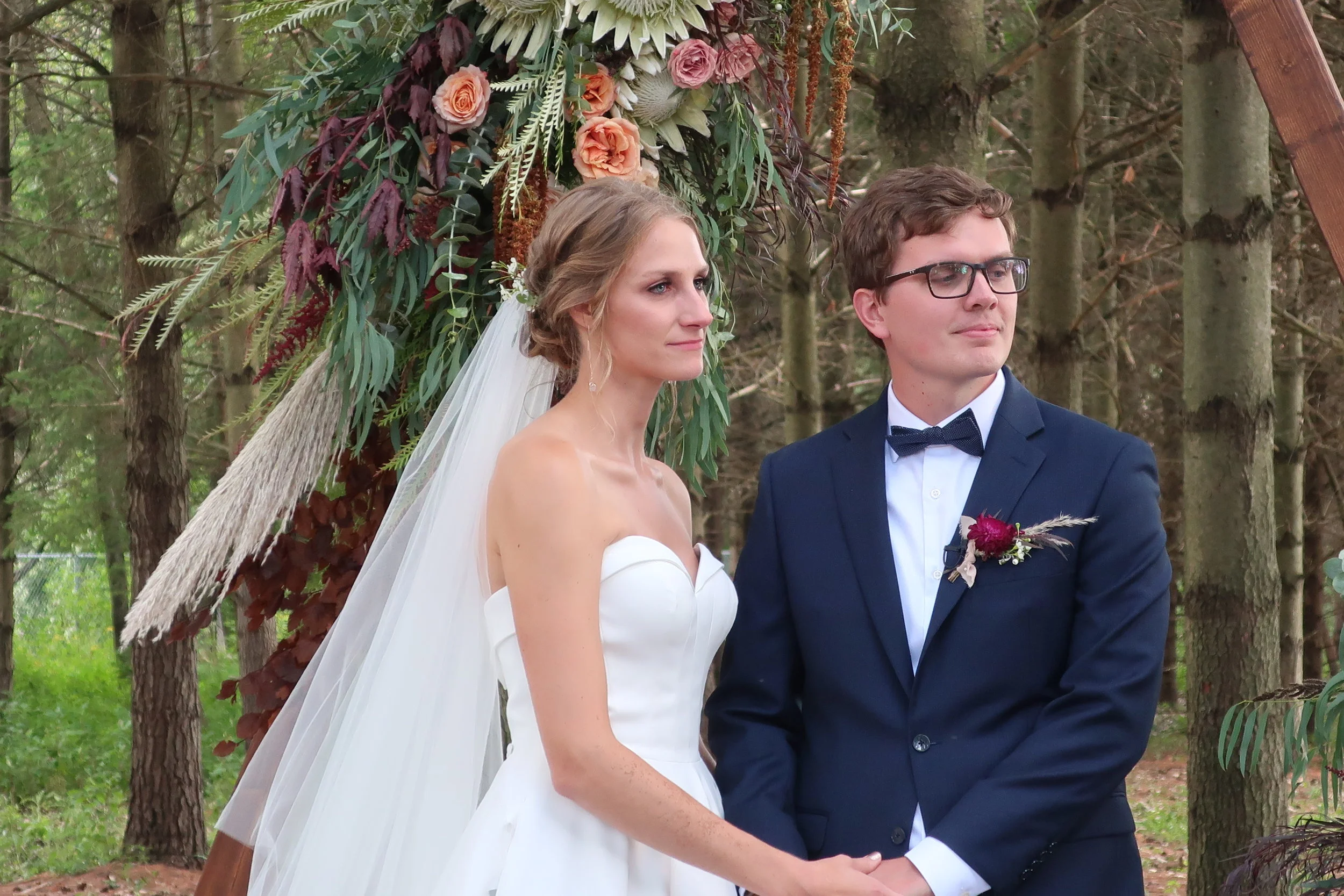  Appleton, Wis.--Sept. 1, 2019--Andropolis-Coakley Wedding--Bubolz Nature Preserve--Appleton, Wis.--Sept. 1, 2019--Andropolis-Coakley Wedding--Bubolz Nature Preserve--Listening to the Apache Blessing from Judy Kindel 