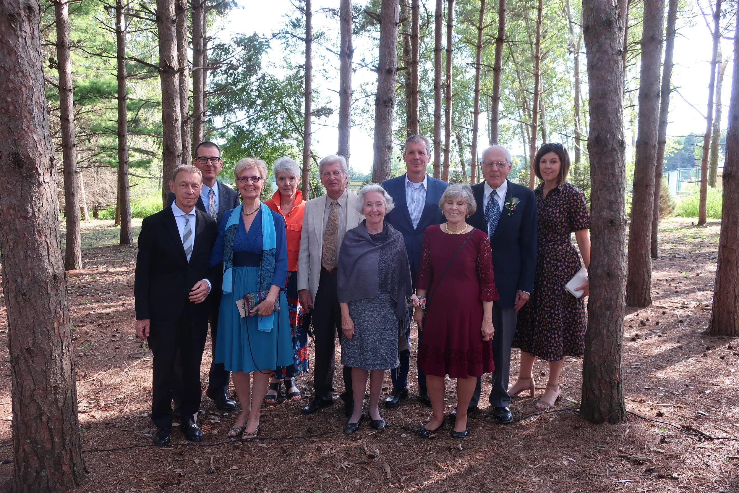  Appleton, Wis.--Sept. 1, 2019--Andropolis-Coakley Wedding--Bubolz Nature Preserve--Harald Grieser, Eric Kindel, Christin Grieser-Kindel, Jane Wellman, Karl K. Kindel, Carrol Benner Kindel, Peter Kindel, Judy Kindel, Paul Kindel and Jennifer Kindel 