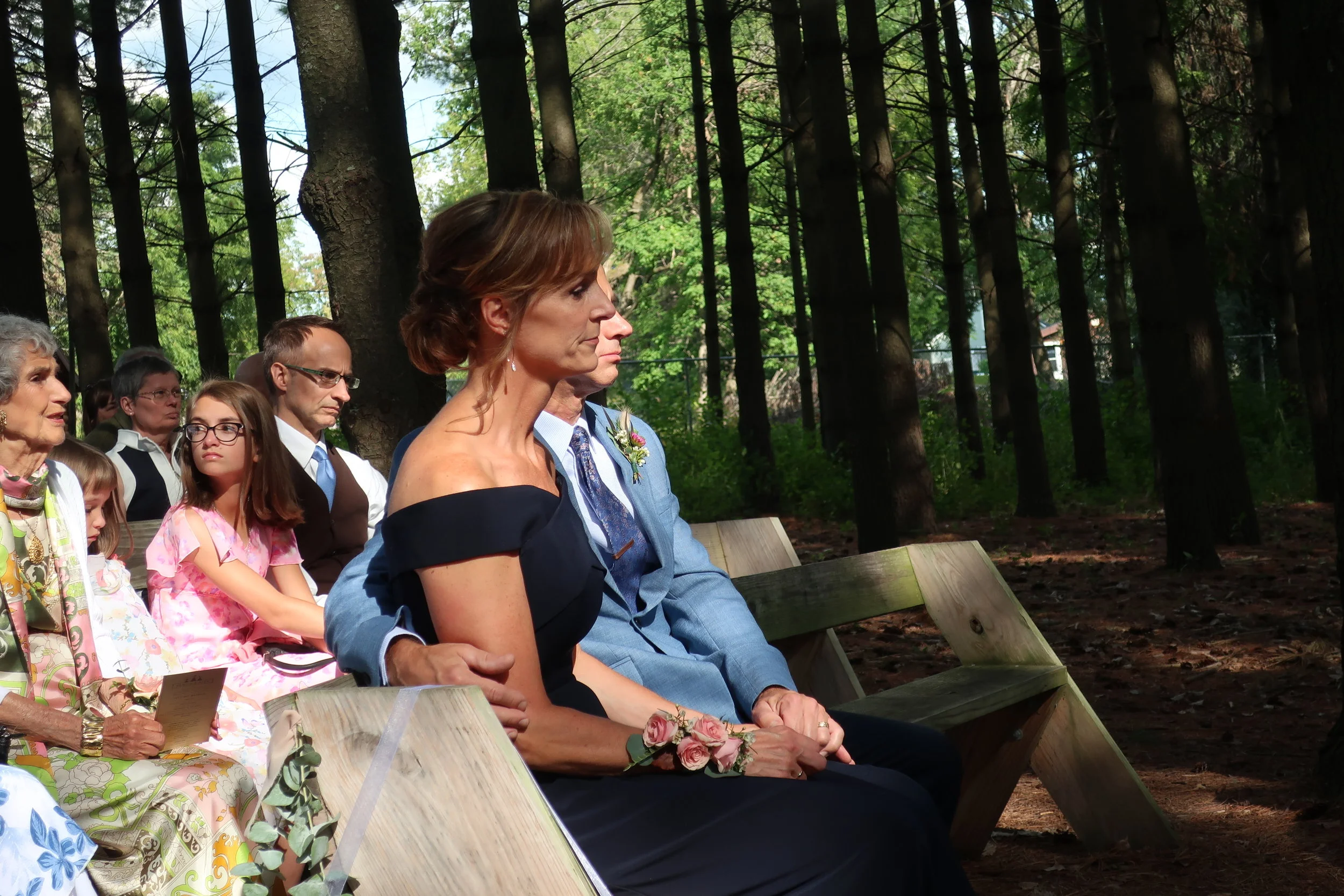  Appleton, Wis.--Sept. 1, 2019--Andropolis-Coakley Wedding--Bubolz Nature Preserve--Jodie and Tobey Andropolis during the ceremony 