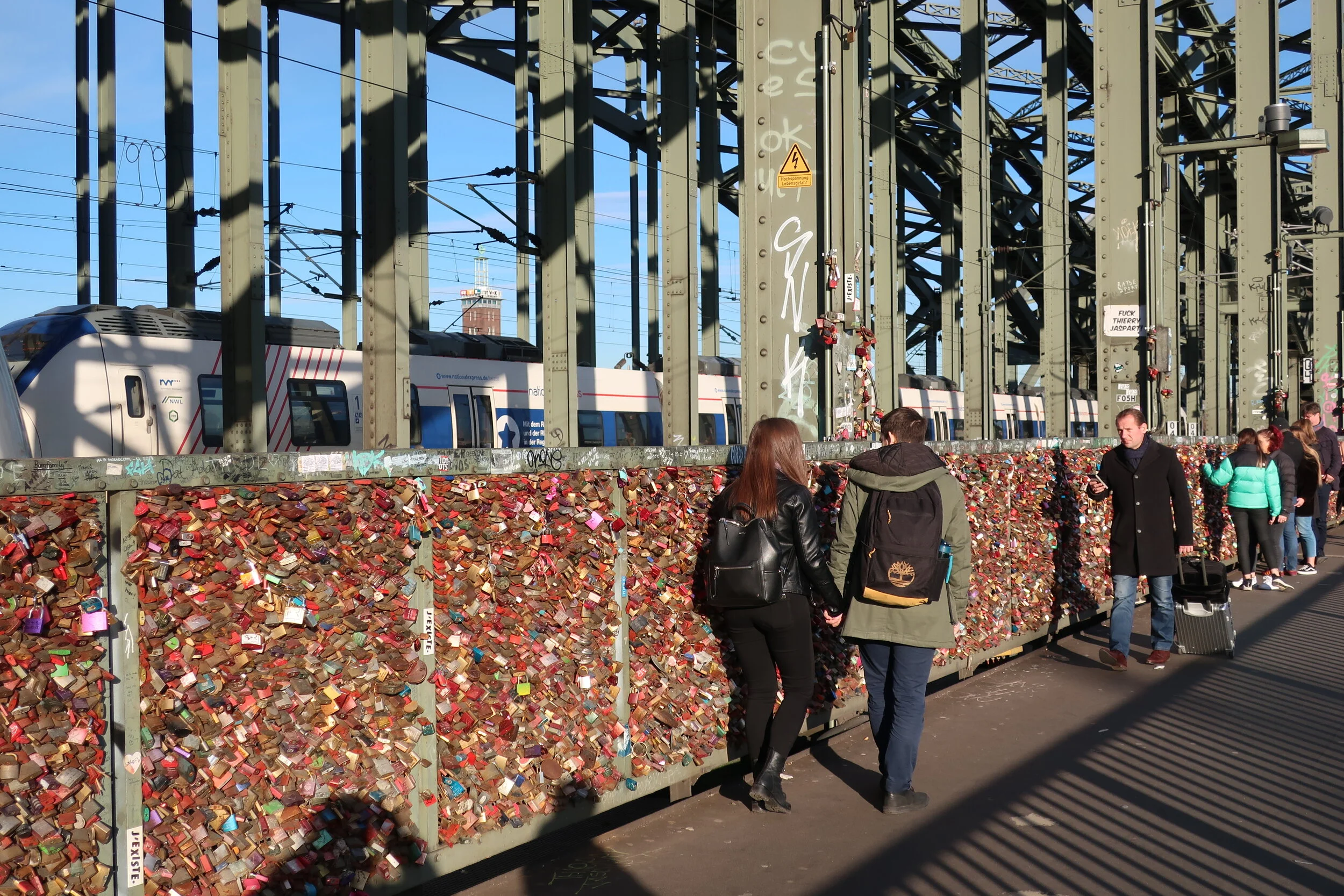  Cologne--Winter 2019--Rail Bridge over the Rhine--Love Locks 
