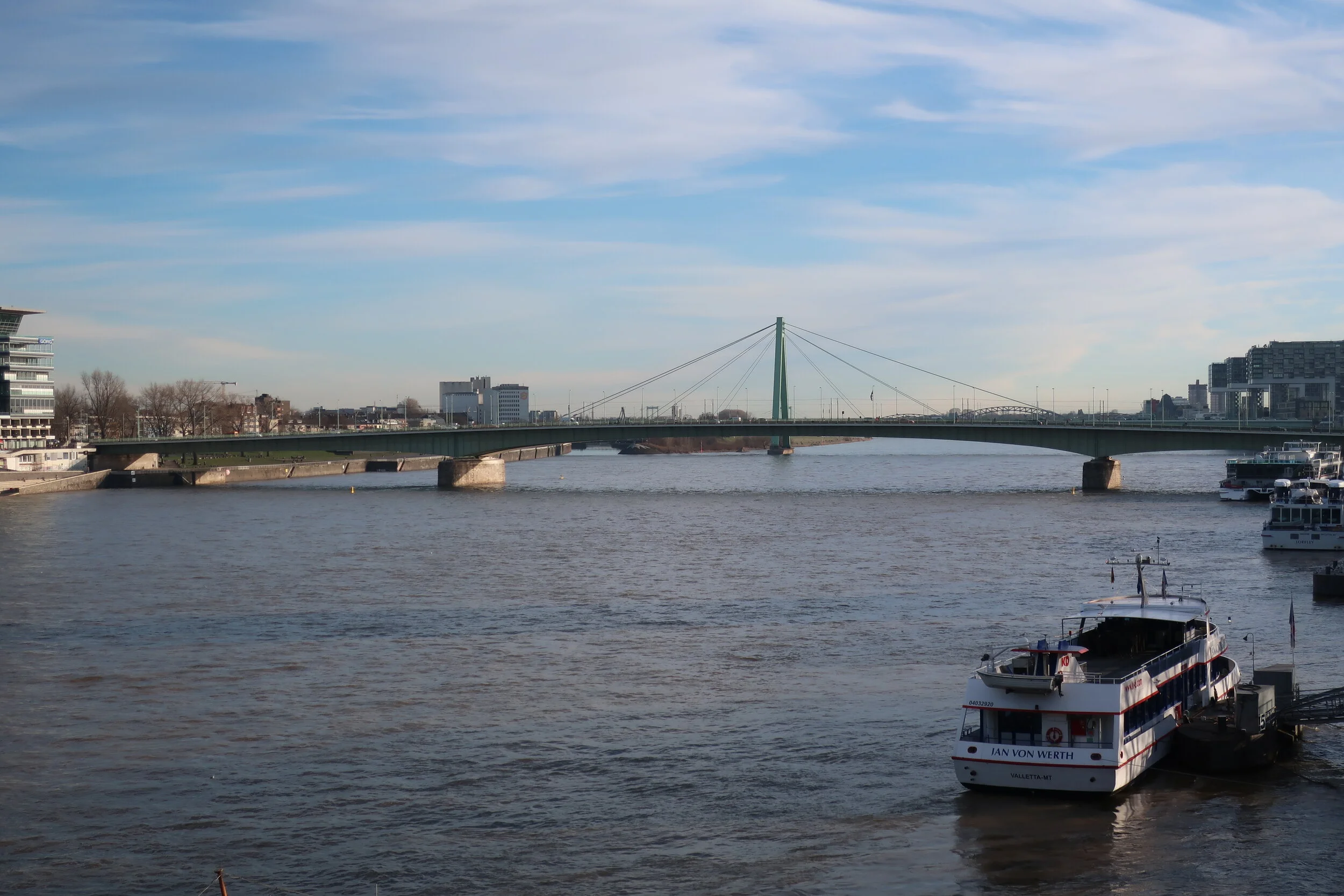  Cologne--Winter 2019--The Rhine River with the Severin Bridge 