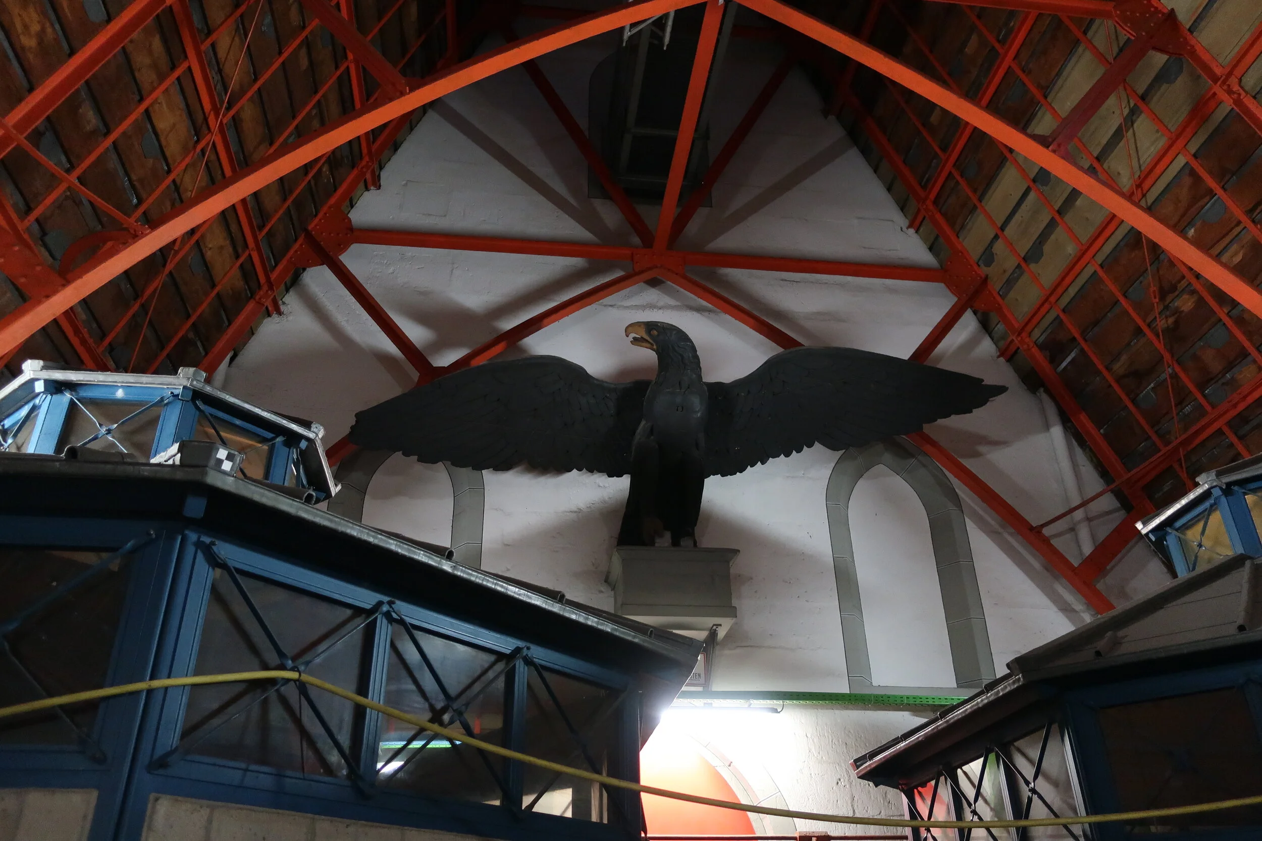  Cologne 2019--Cologne Cathedral insider's tour of the high reaches of the Cathedral--Prussion Eagle brought by workers in the 1800's 