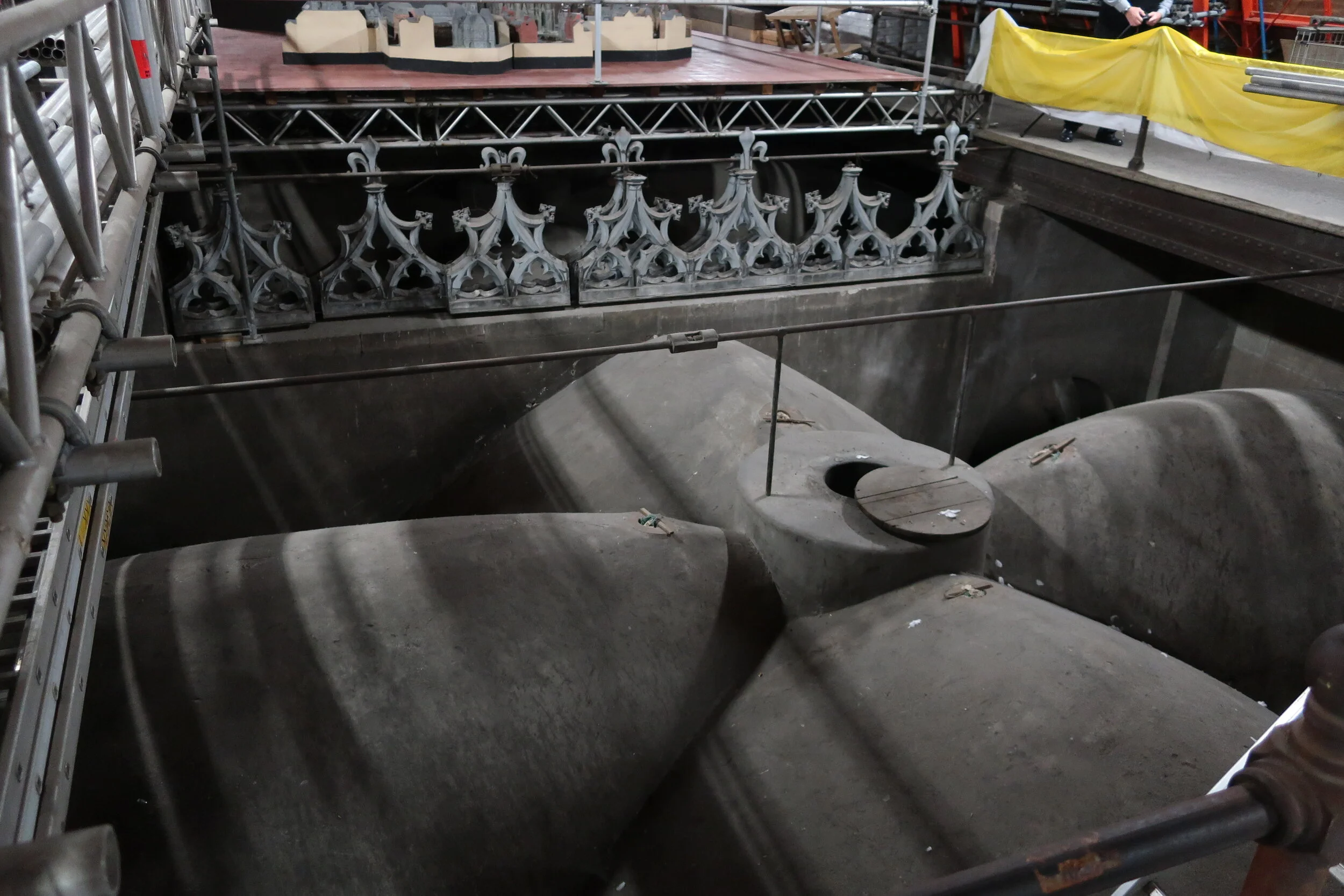  Cologne 2019--Cologne Cathedral insider's tour of the high reaches of the Cathedral--The under ceiling structure--again, note the venting 